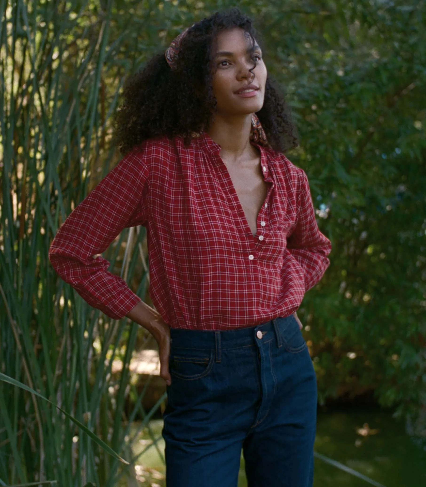 HMD -- HOLDE TOP -- ROUGE COTTAGE PLAID sold by Doen