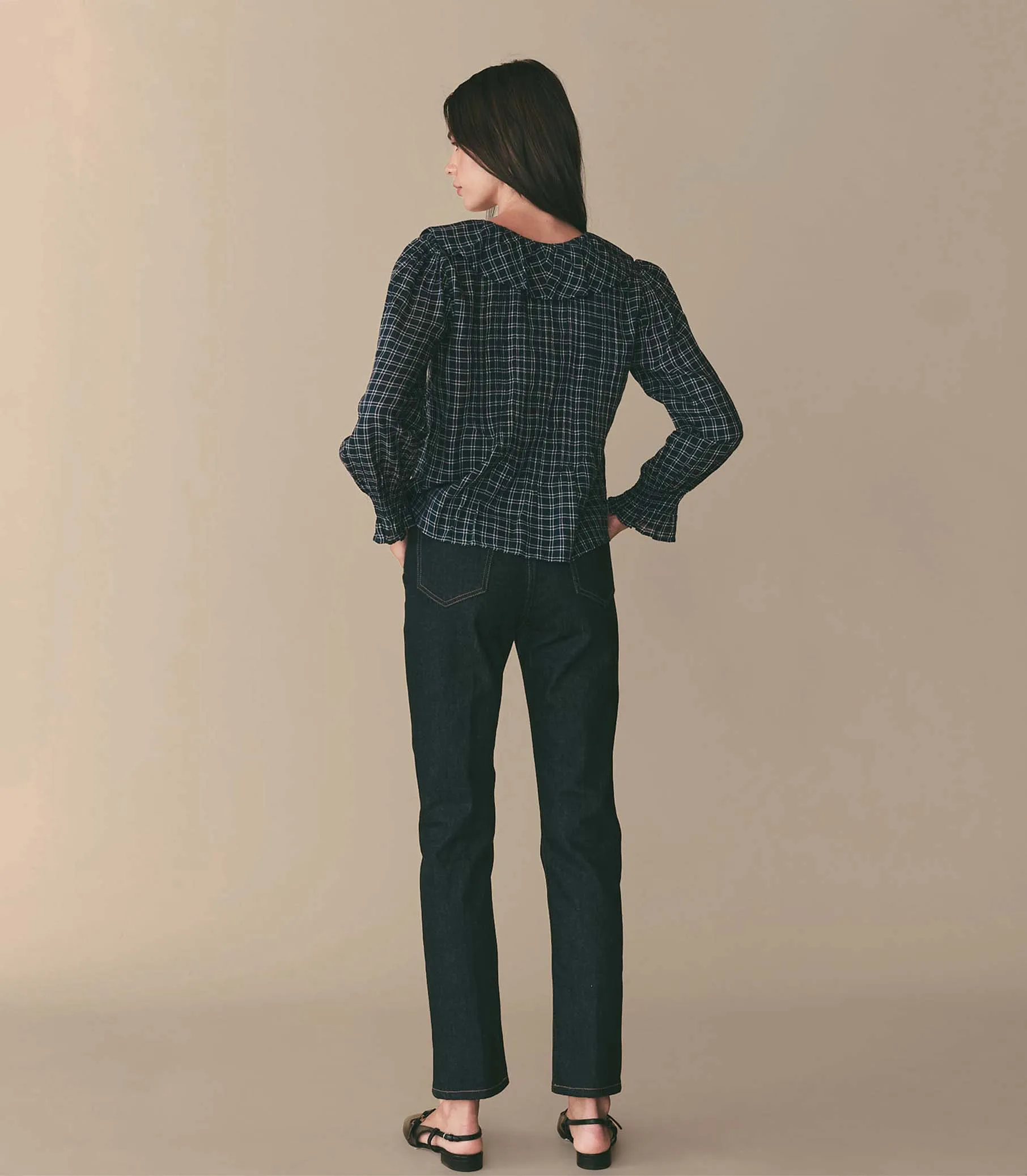 HMD -- HARDY TOP -- BLEU COTTAGE PLAID sold by Doen product image thumbnail 3