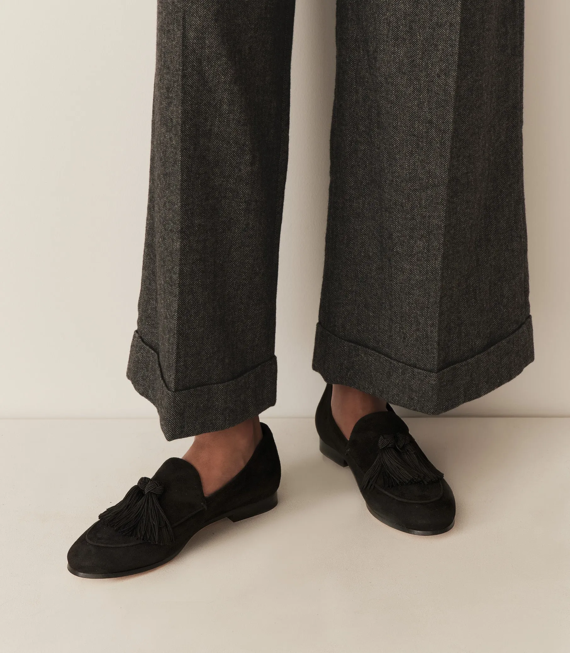 ARLOW LOAFER -- BLACK SUEDE sold by Doen