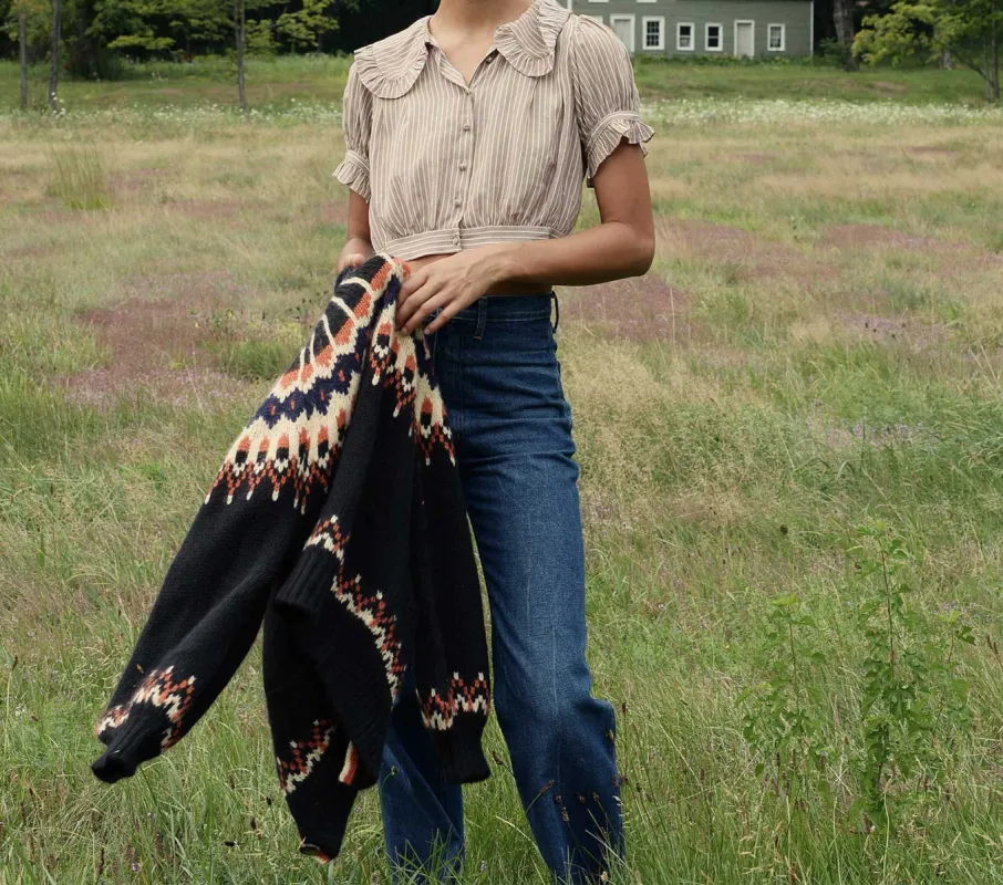 HMD -- SPARROW TOP -- CREAM SEAFARER STRIPE sold by Doen