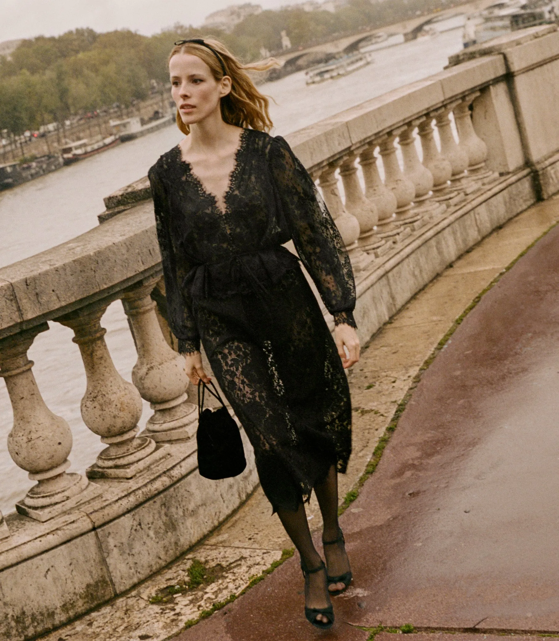 ARIANNA HIGH HEEL -- BLACK MESH DOT sold by Doen product image thumbnail 5