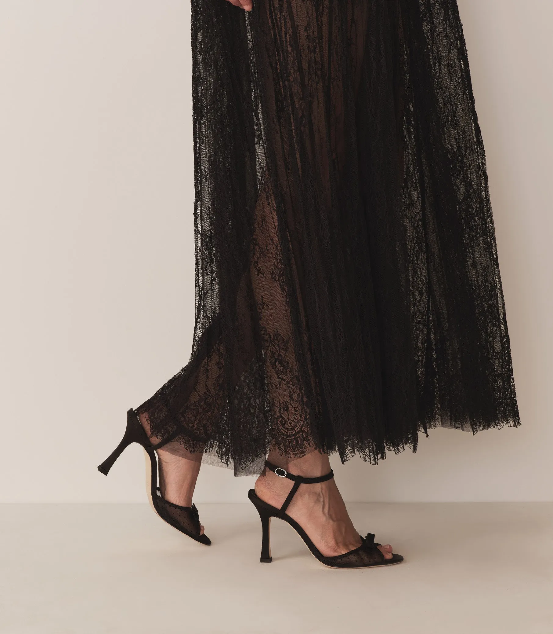 ARIANNA HIGH HEEL -- BLACK MESH DOT sold by Doen product image thumbnail 3