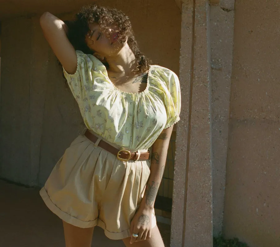 TENNESSEE TOP -- SUNSHINE BOUTON DE ROSE sold by Doen