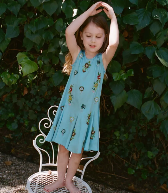 ARIEL DRESS -- BLUE TOPAZ sold by Doen