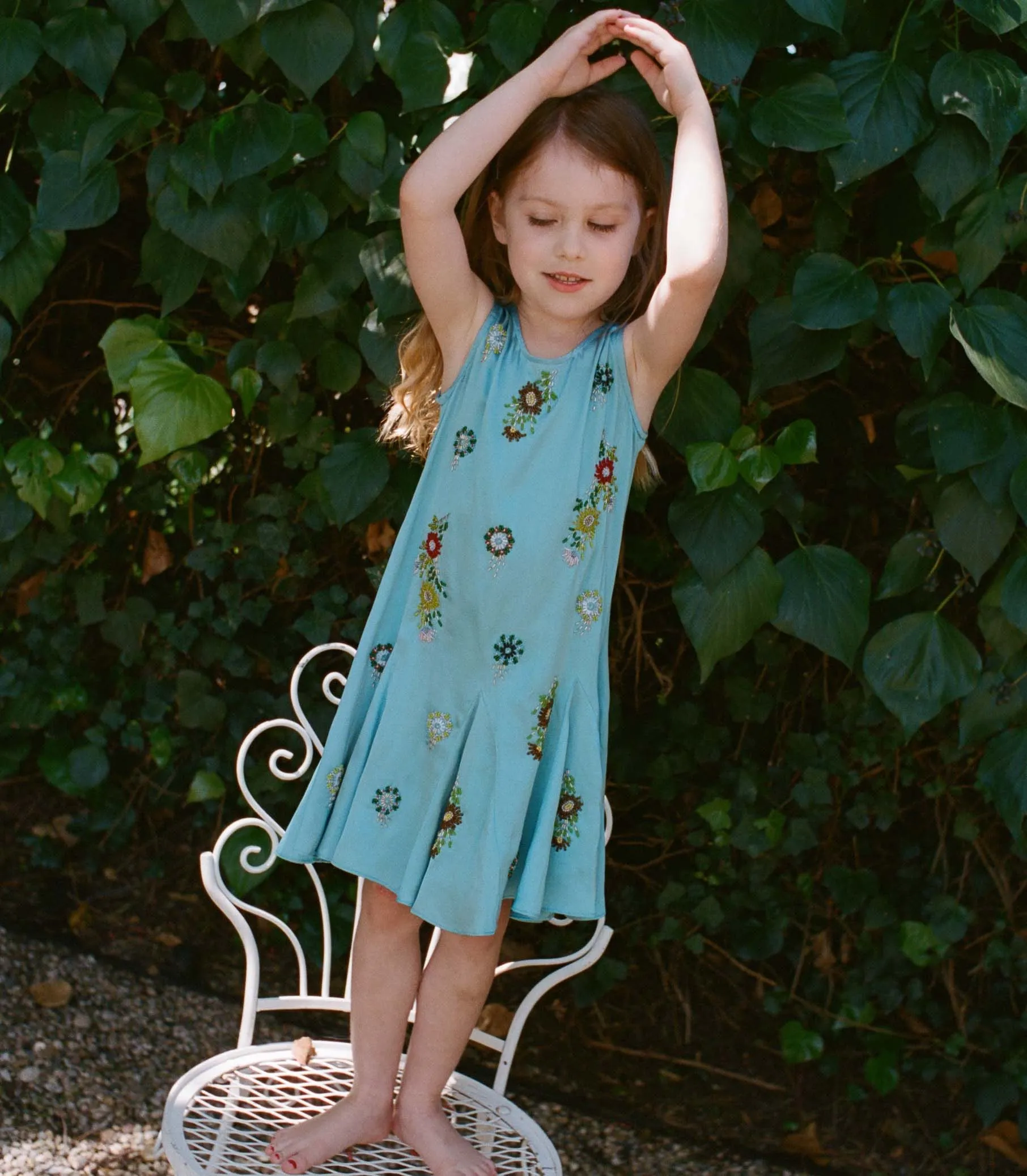 ARIEL DRESS -- BLUE TOPAZ sold by Doen