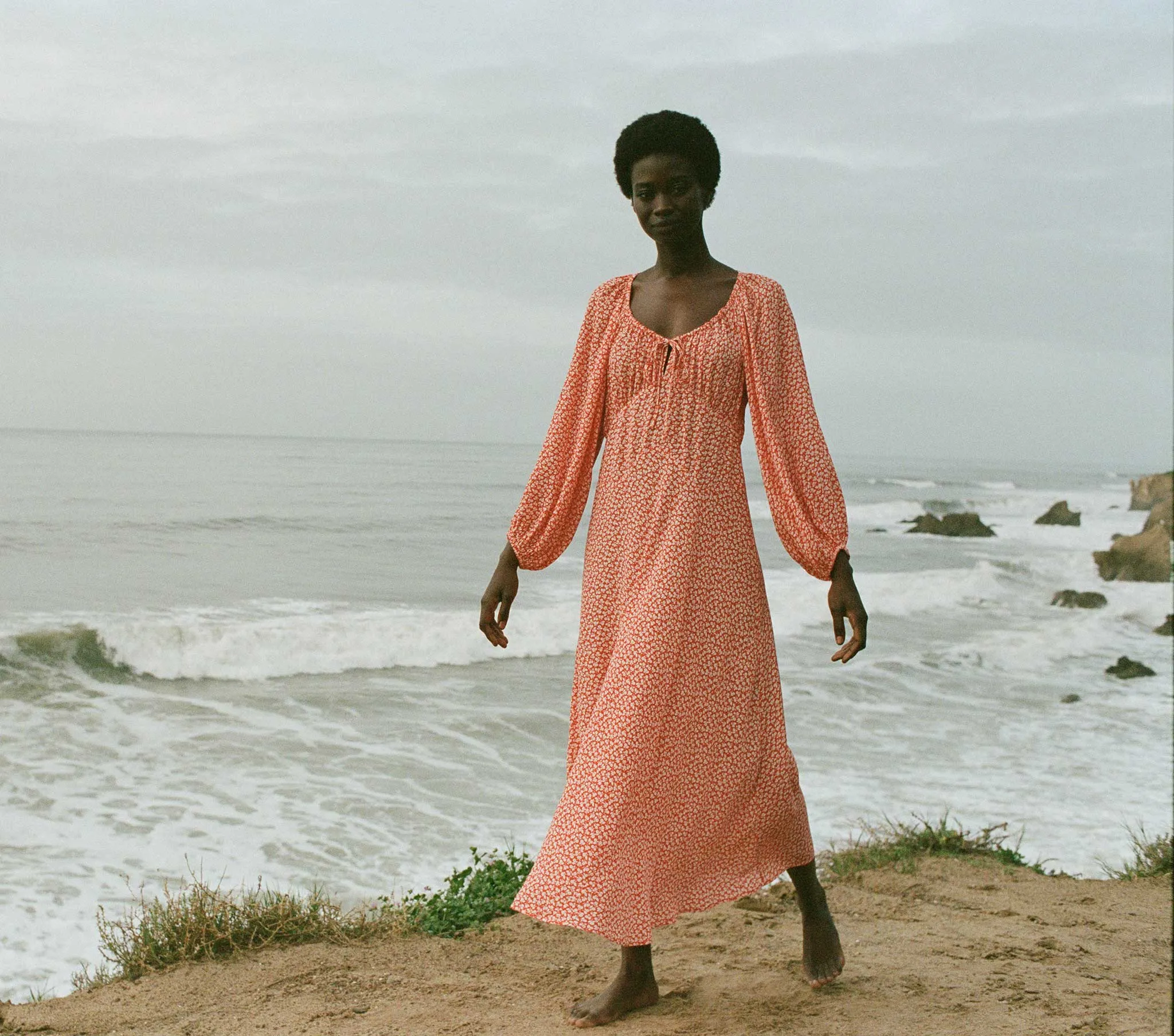 ORTENSIA DRESS -- ORANGE HILLSIDE BLOOM sold by Doen product image thumbnail 4