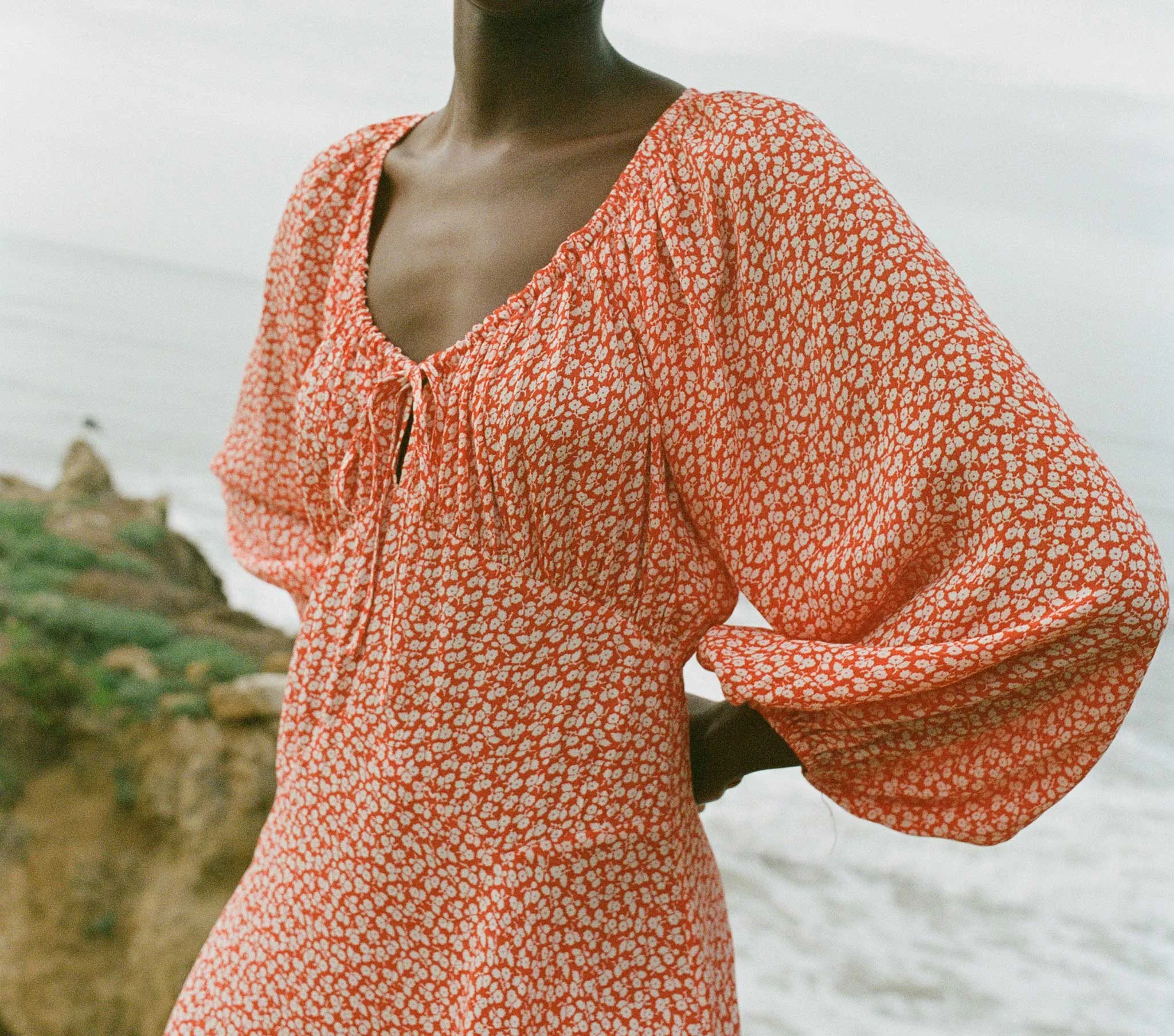 ORTENSIA DRESS -- ORANGE HILLSIDE BLOOM sold by Doen product image thumbnail 3