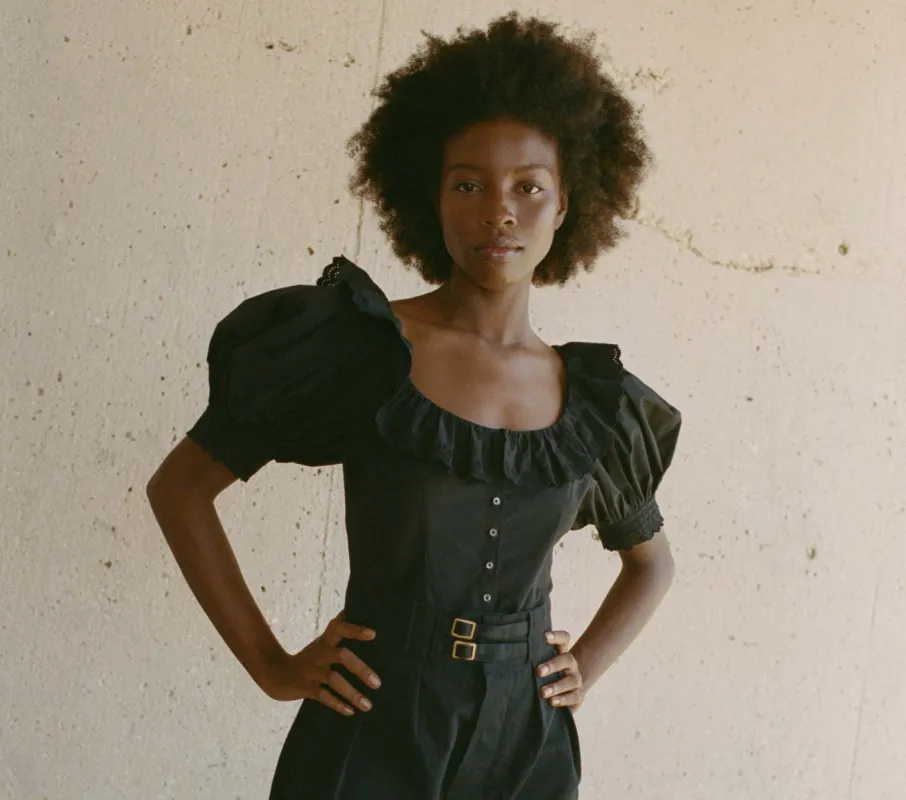 HMD -- WILMA TOP -- BLACK made by Doen