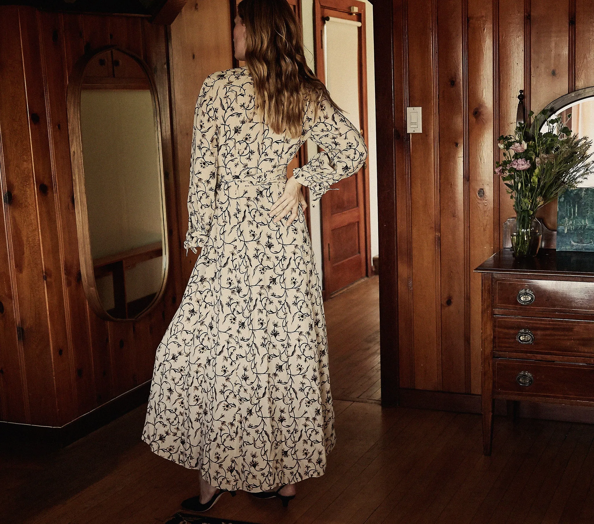 HMD -- BONNIE DRESS -- CREAM SCROLL PRINT sold by Doen product image thumbnail 5