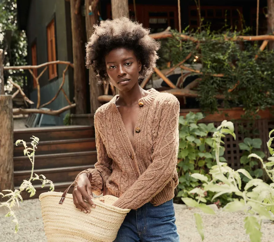 HMD -- VERONA CARDIGAN SWEATER -- CAMEL sold by Doen