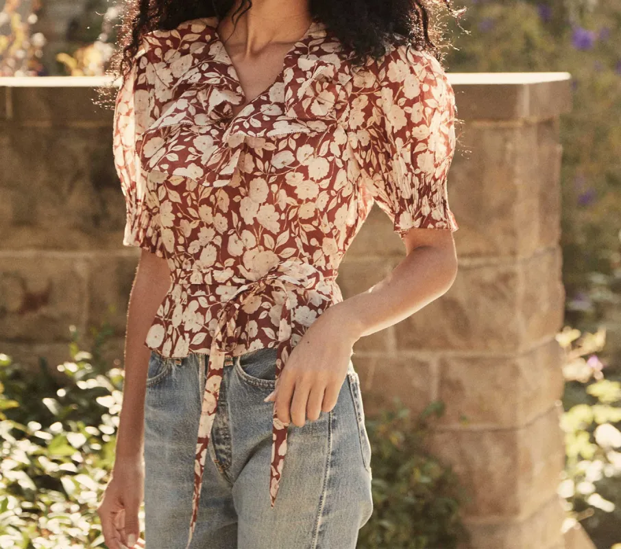 HMD -- FERN TOP -- AMBRIDGE ROSE RED sold by Doen