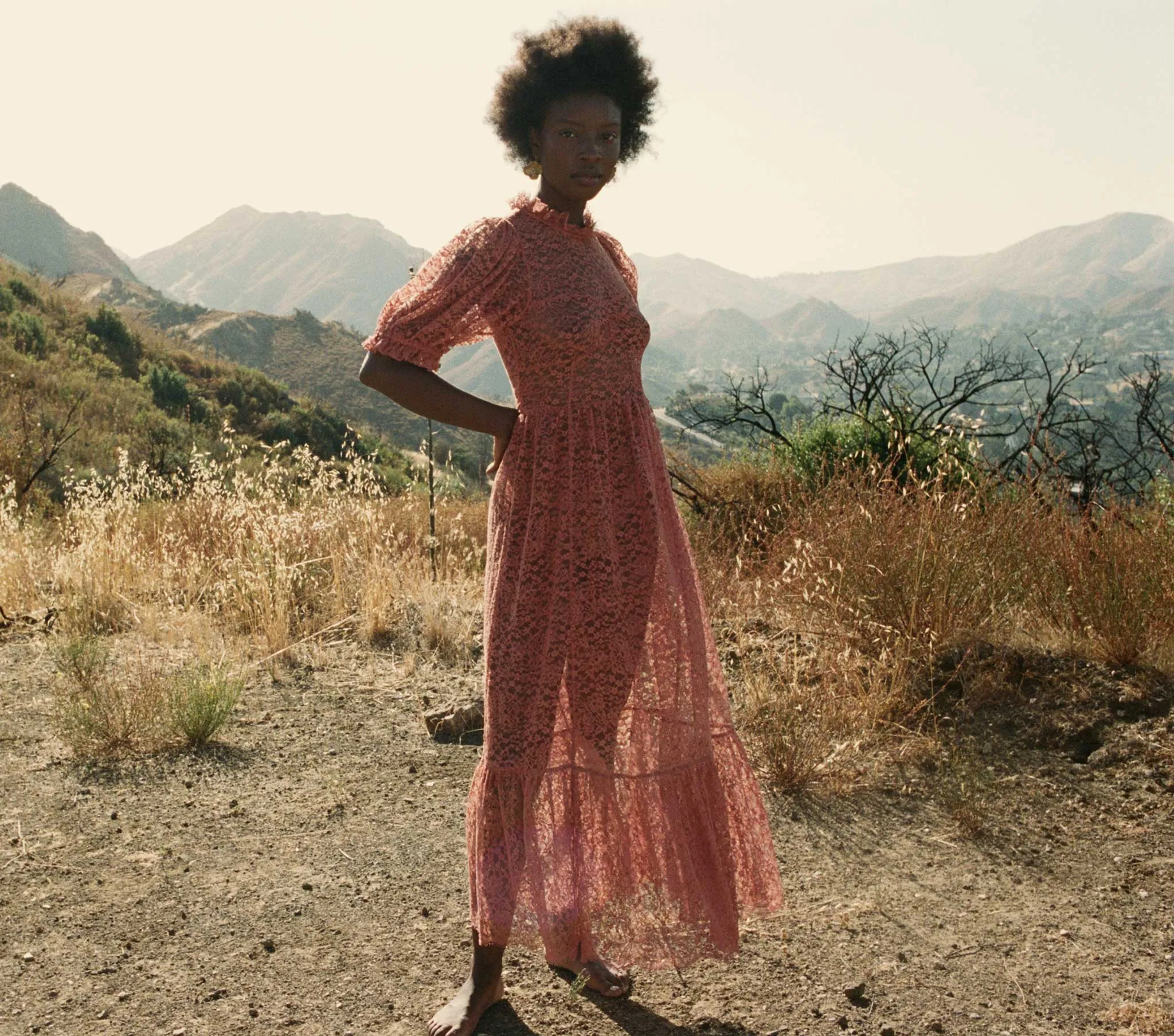 HMD -- FEATHER DRESS -- DARK ROSEWOOD sold by Doen