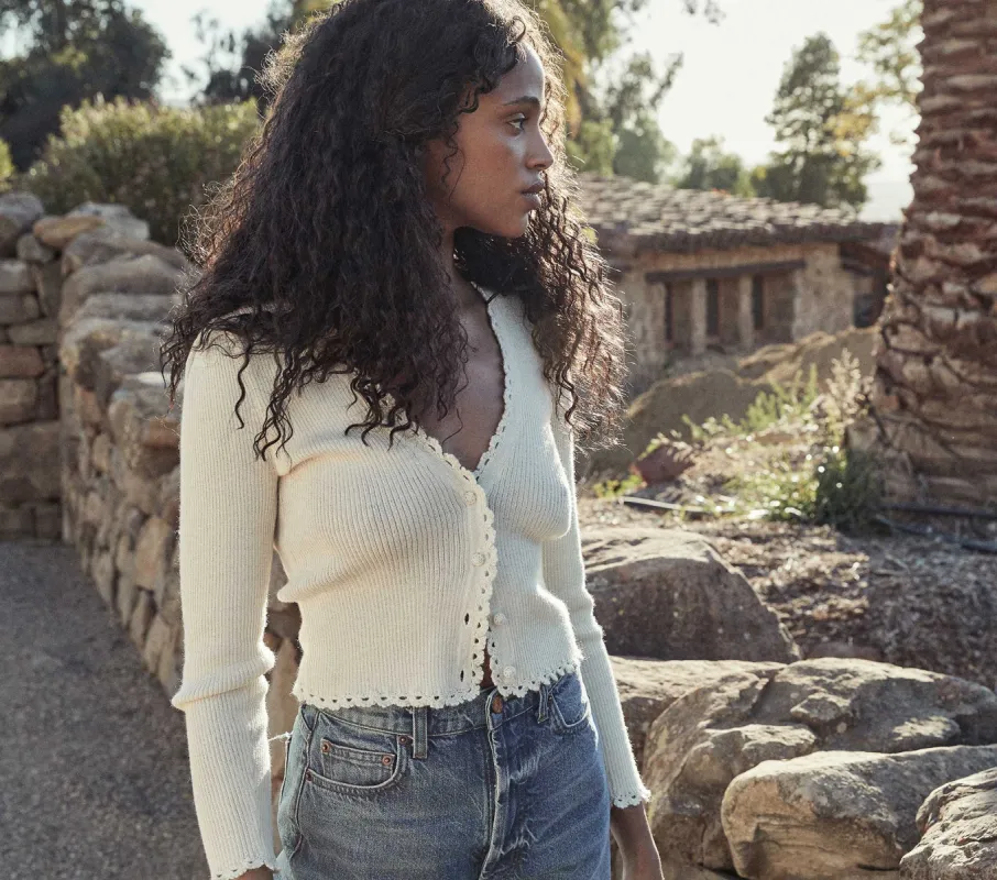 HMD -- LAVINIA CARDIGAN SWEATER -- CREAM sold by Doen