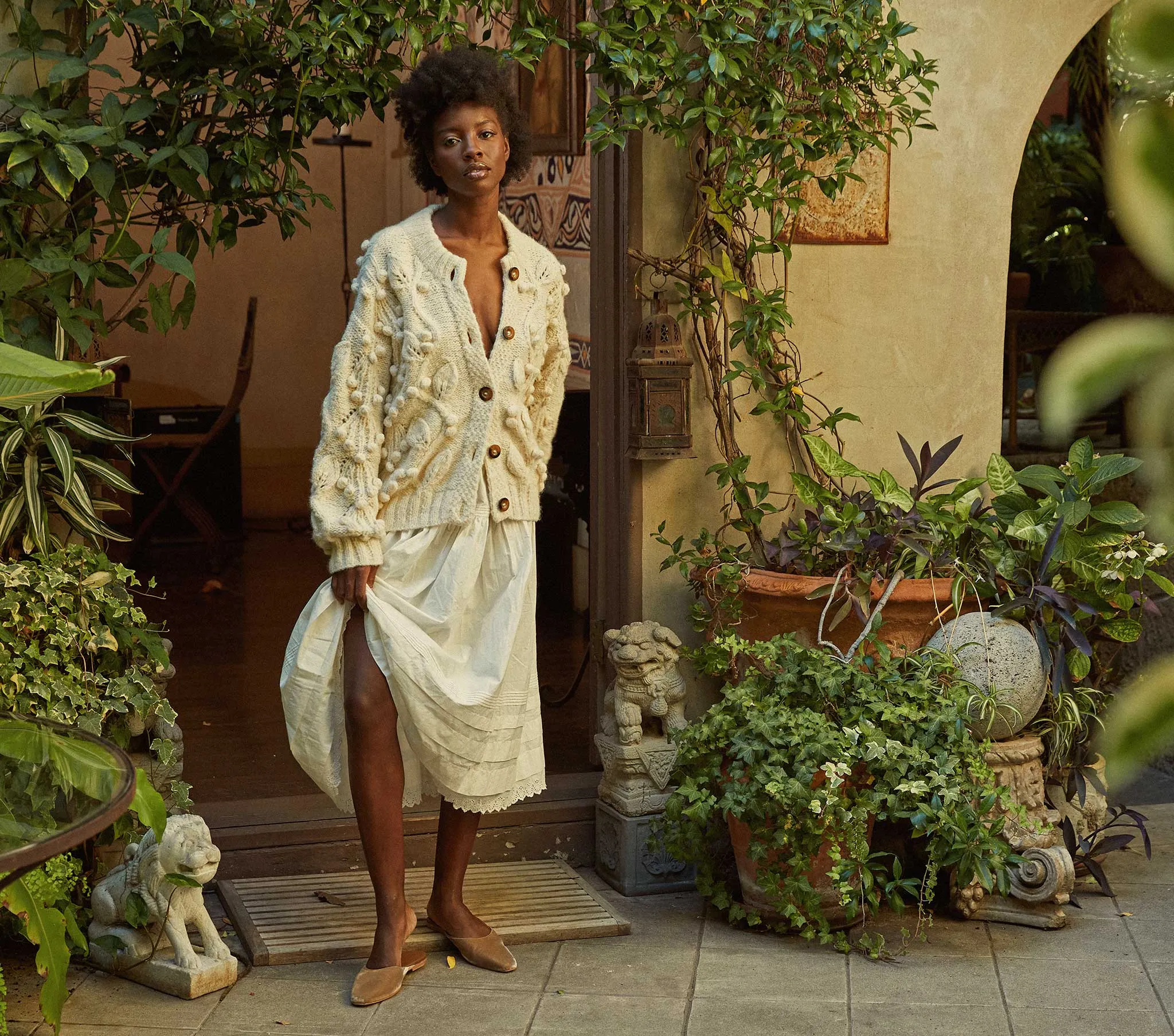 HMD -- SKYE CARDIGAN SWEATER -- CREAM sold by Doen product image thumbnail 4