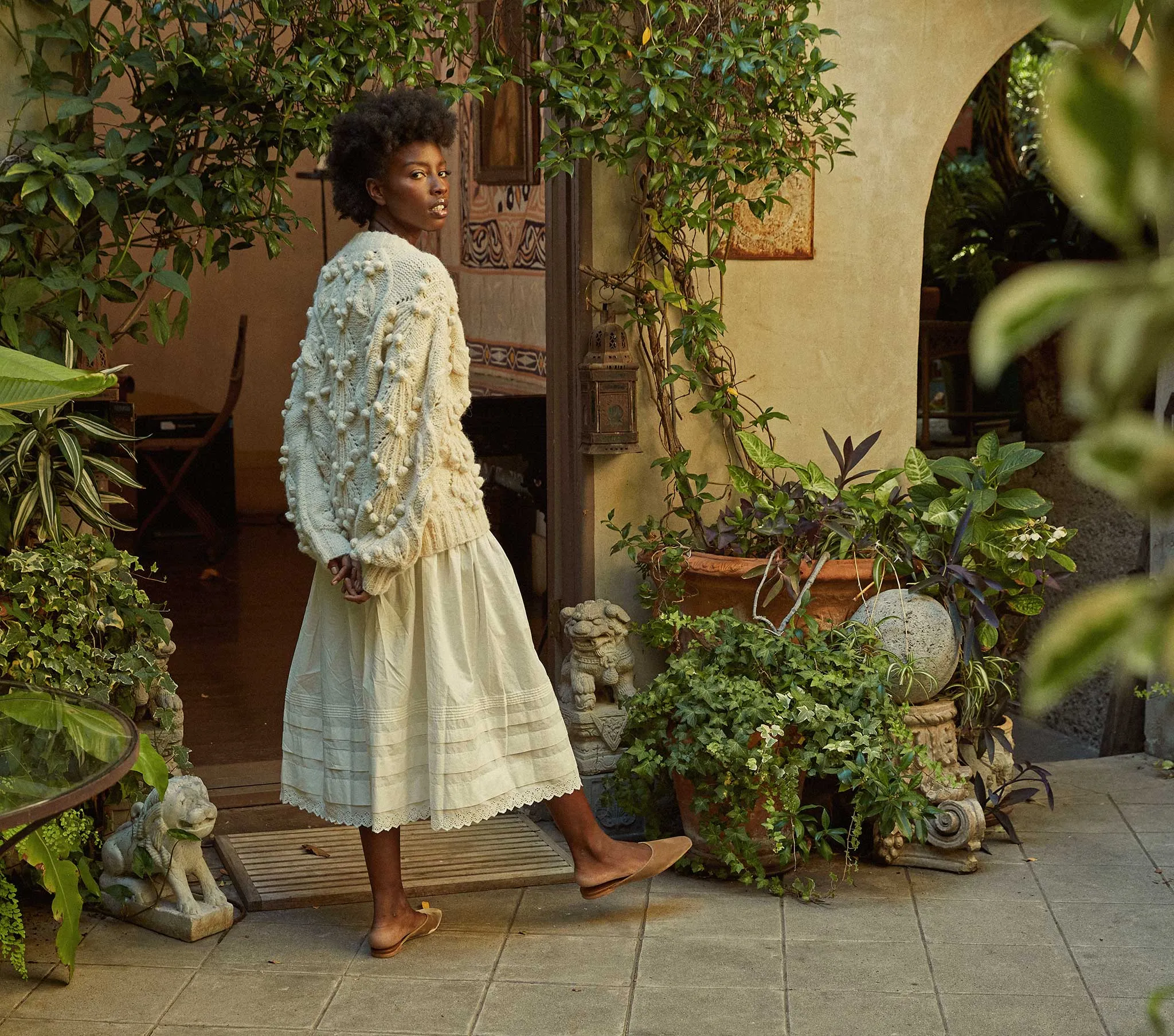 HMD -- SKYE CARDIGAN SWEATER -- CREAM sold by Doen