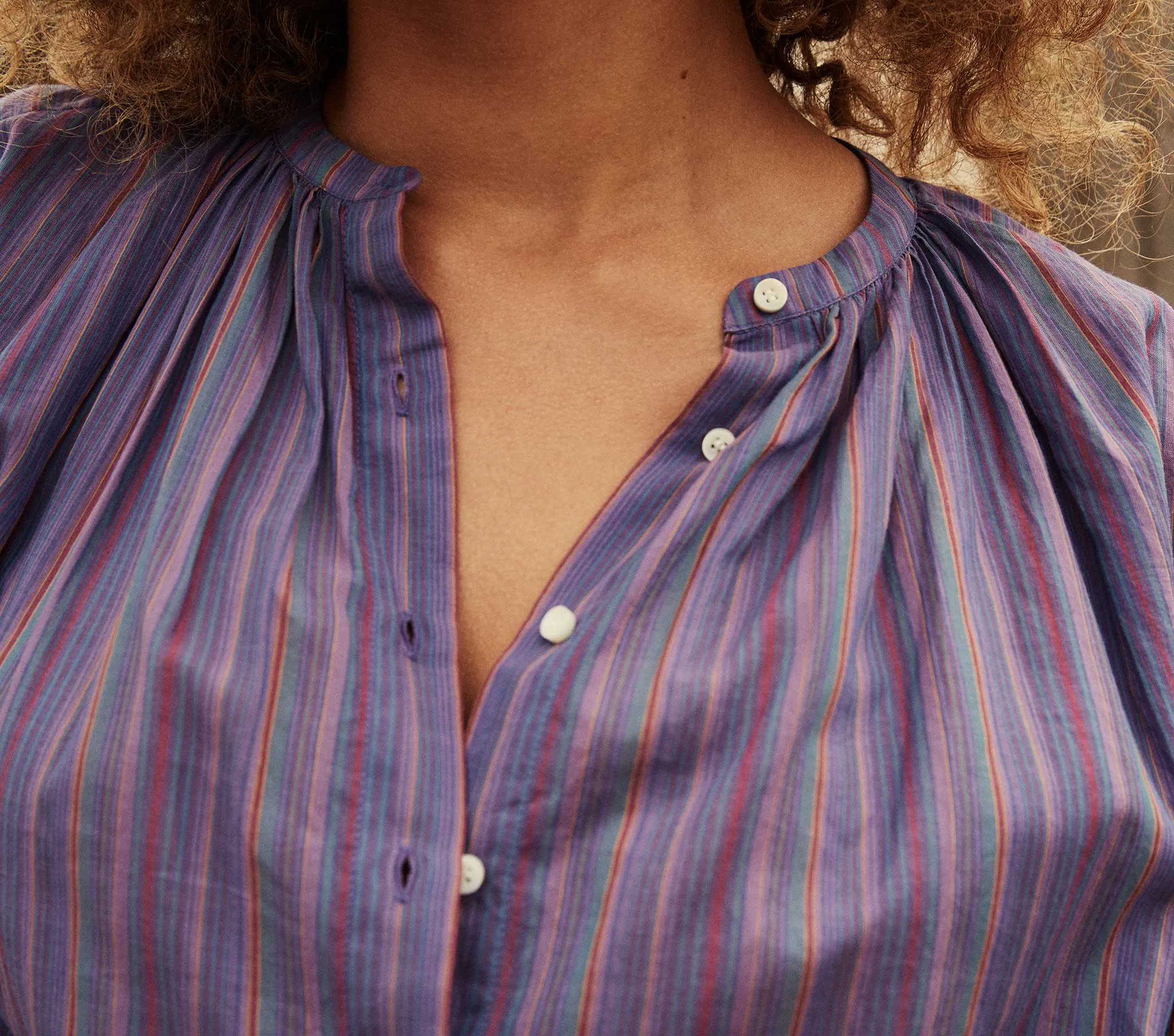 HMD -- THE JANE BLOUSE -- ISLA STRIPE sold by Doen product image thumbnail 3