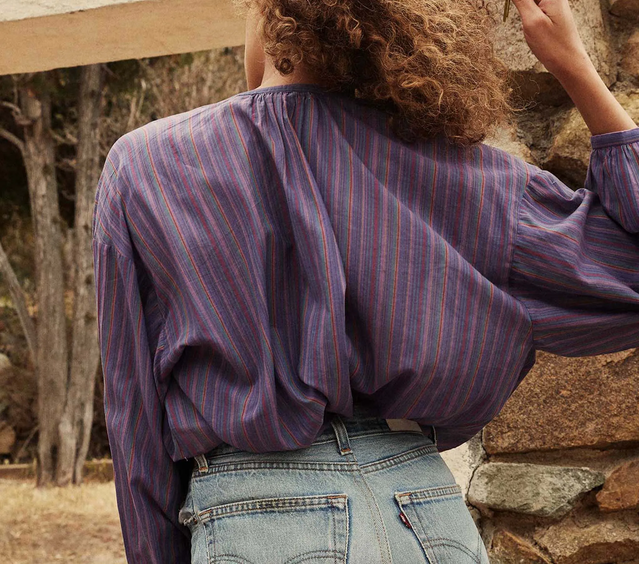 HMD -- THE JANE BLOUSE -- ISLA STRIPE sold by Doen product image thumbnail 2