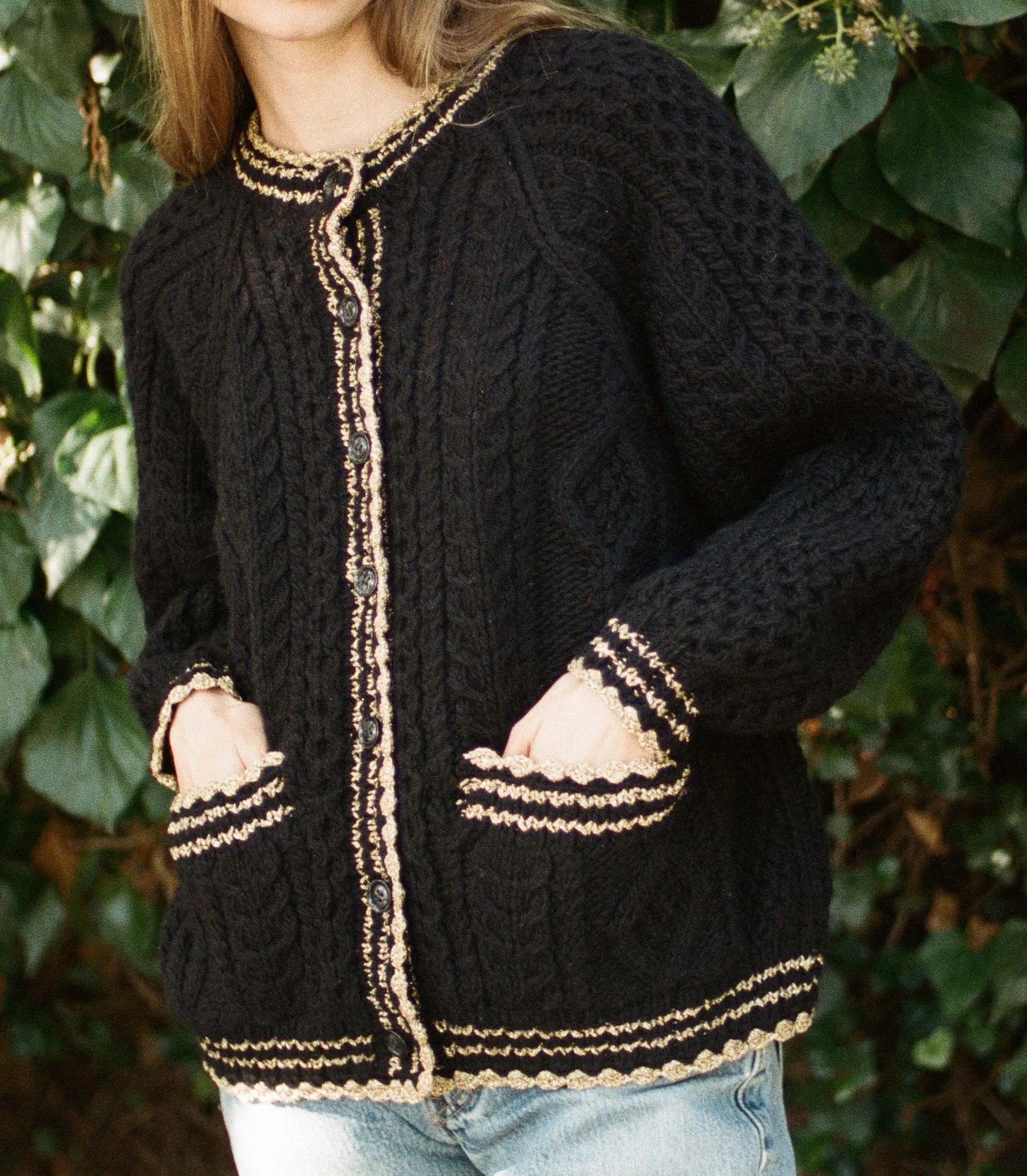 HMD -- TAMARA CARDIGAN -- BLACK sold by Doen product image thumbnail 3
