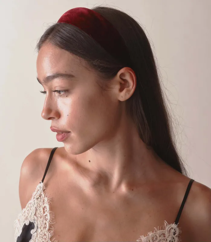 HMD -- SESTRI HEADBAND -- VIN ROUGE VELVET sold by Doen