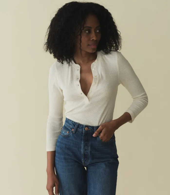 HMD -- VESPER SILK TEE -- CREAM sold by Doen