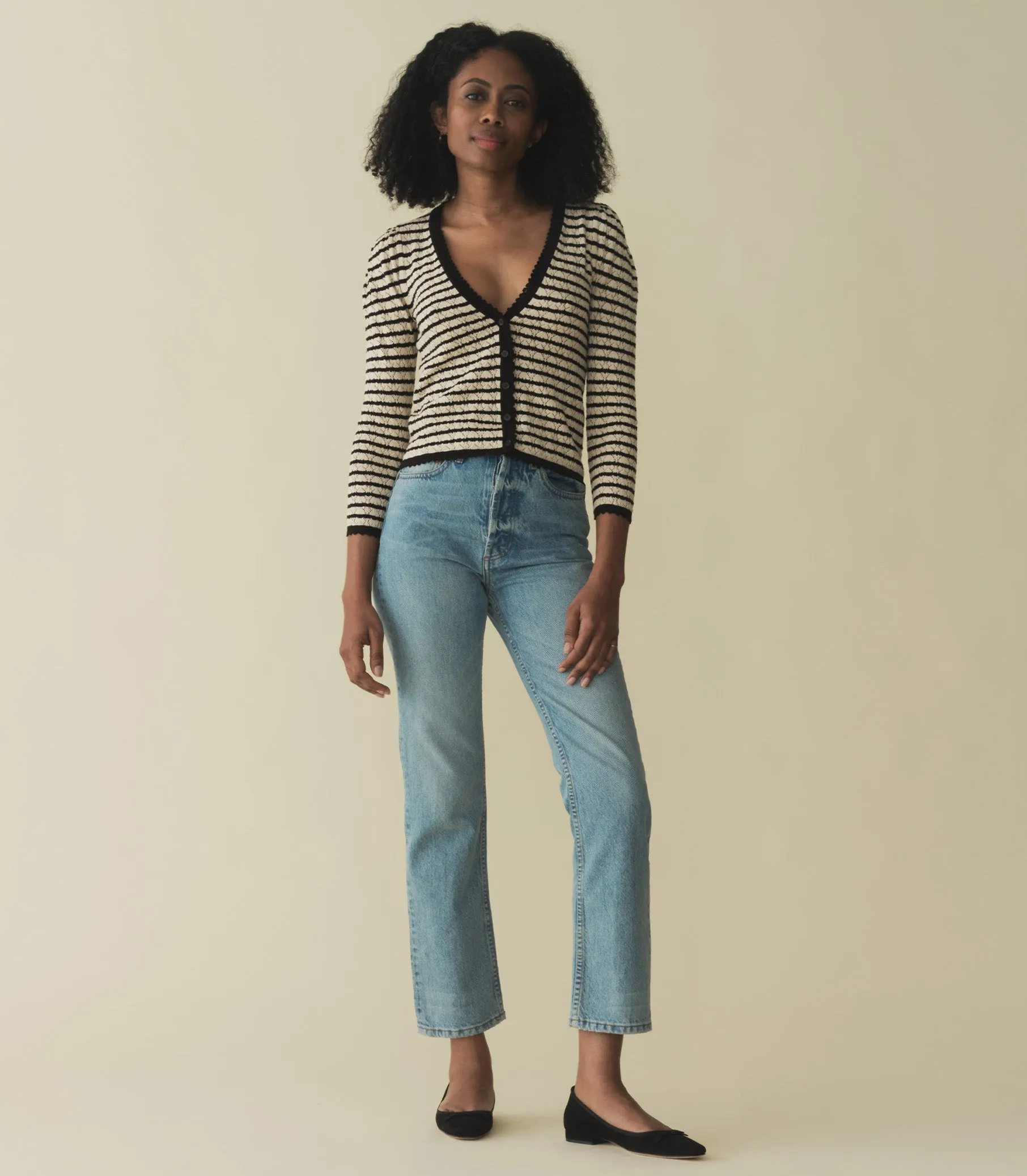 HMD -- CHANDEL CARDIGAN -- ALLAIRE STRIPE sold by Doen product image thumbnail 2
