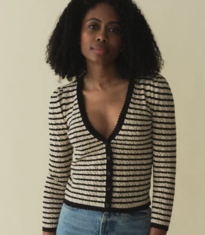 HMD -- CHANDEL CARDIGAN -- ALLAIRE STRIPE sold by Doen