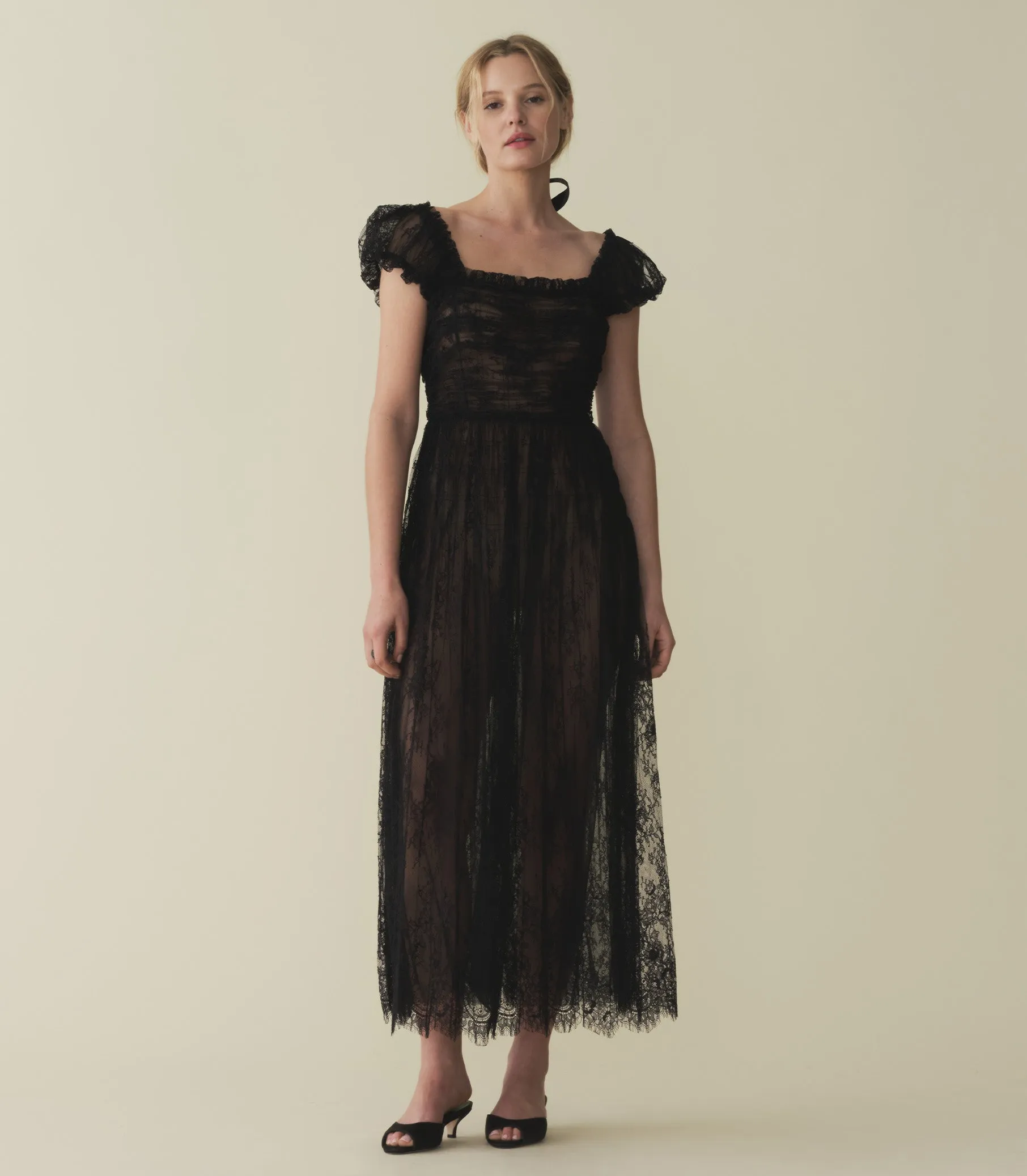 HMD -- PAMELINA DRESS -- BLACK LACE sold by Doen product image thumbnail 2