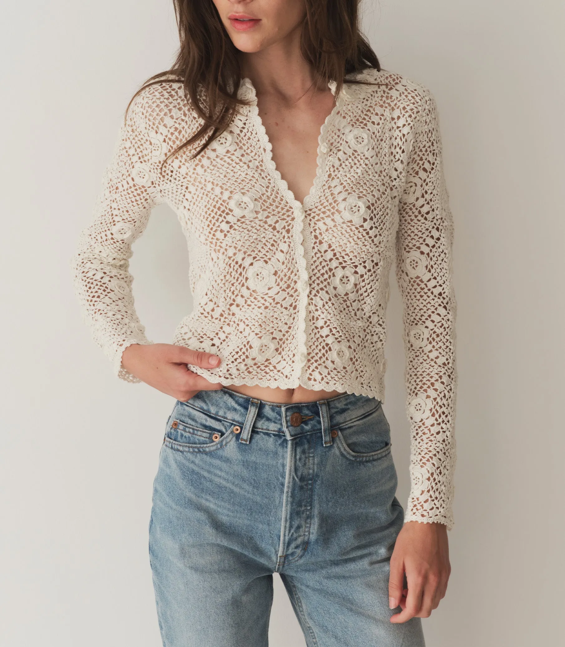 HMD -- OTTOLINE CARDIGAN -- PEARL sold by Doen product image thumbnail 3