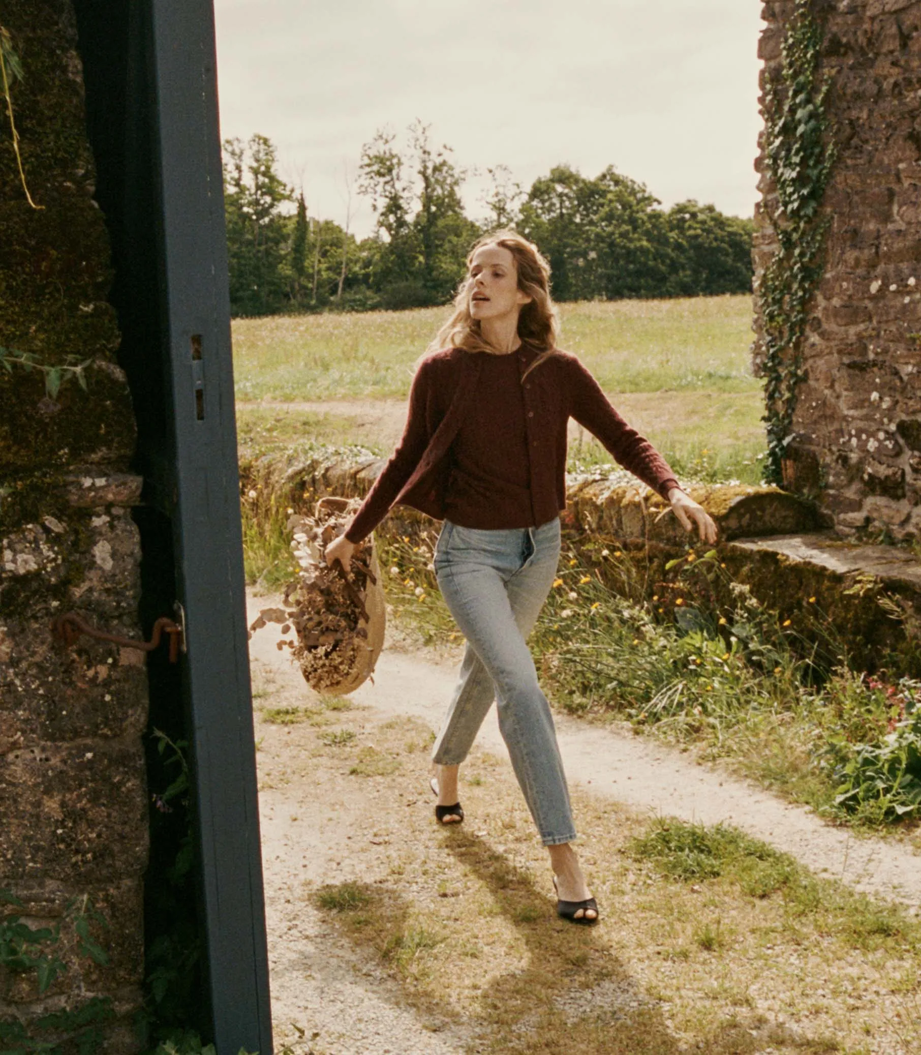 HMD -- DANAE CABLE CASHMERE CARDIGAN -- DARK GARNET sold by Doen product image thumbnail 5