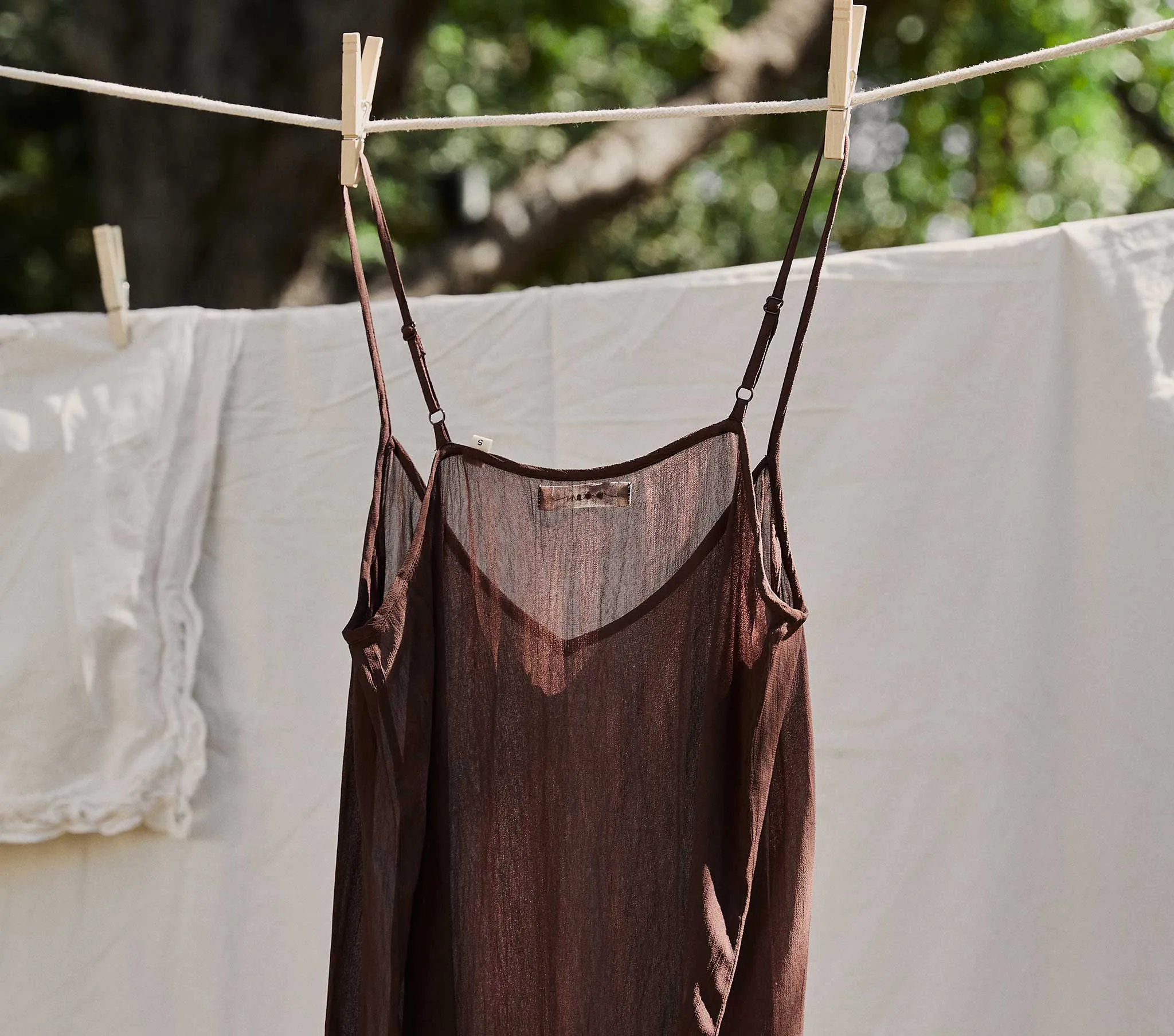 SHORT DEEP V-NECK SLIP -- UMBER sold by Doen product image thumbnail 3