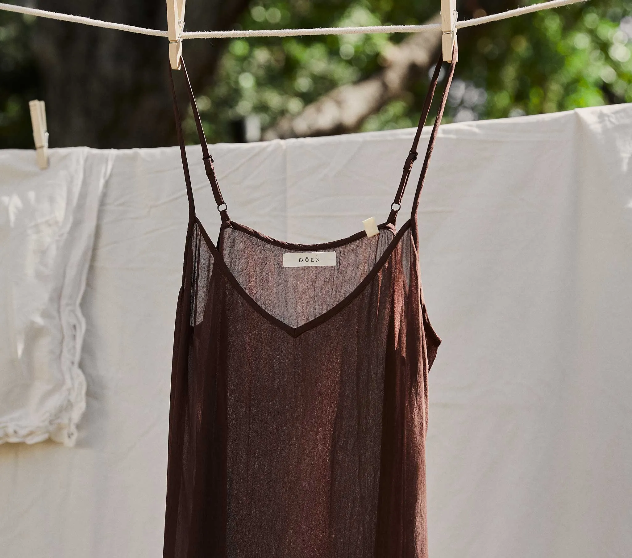 SHORT DEEP V-NECK SLIP -- UMBER sold by Doen product image thumbnail 2