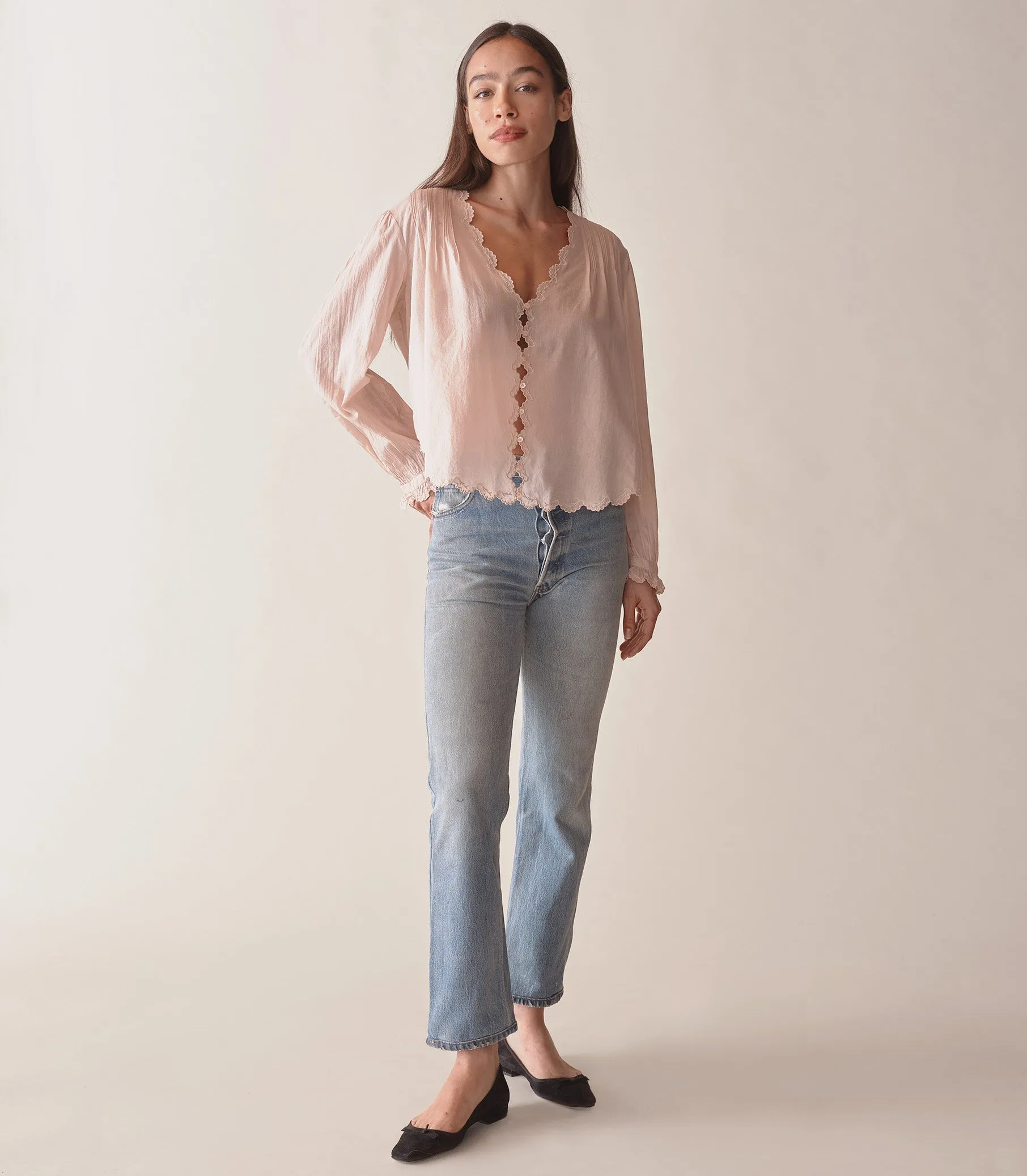 ELAYNE TOP -- SUNDRIED ROSE sold by Doen