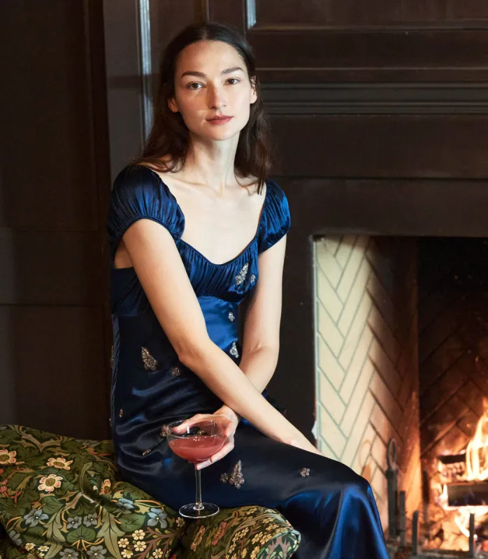 GWENDOLYN DRESS -- DEEP SAPPHIRE sold by Doen