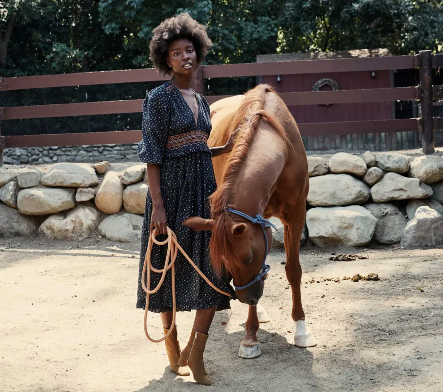 HMD -- CATANIA DRESS -- BLACK PARC MONCEAU sold by Doen