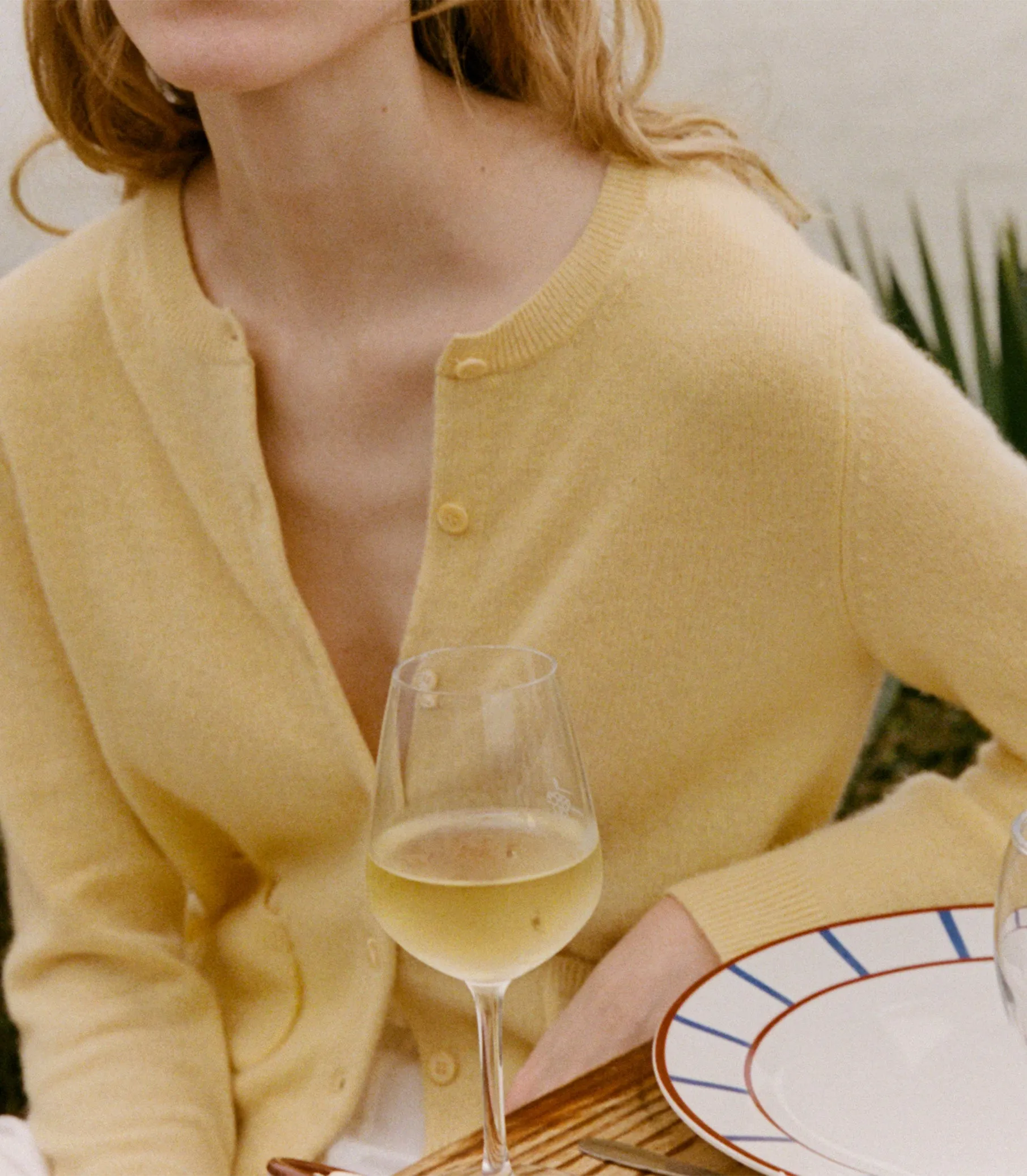 FREYA CASHMERE CARDIGAN -- LEMON CHIFFON sold by Doen