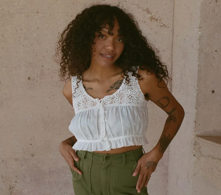 HMD -- CAMILE TOP -- SALT sold by Doen