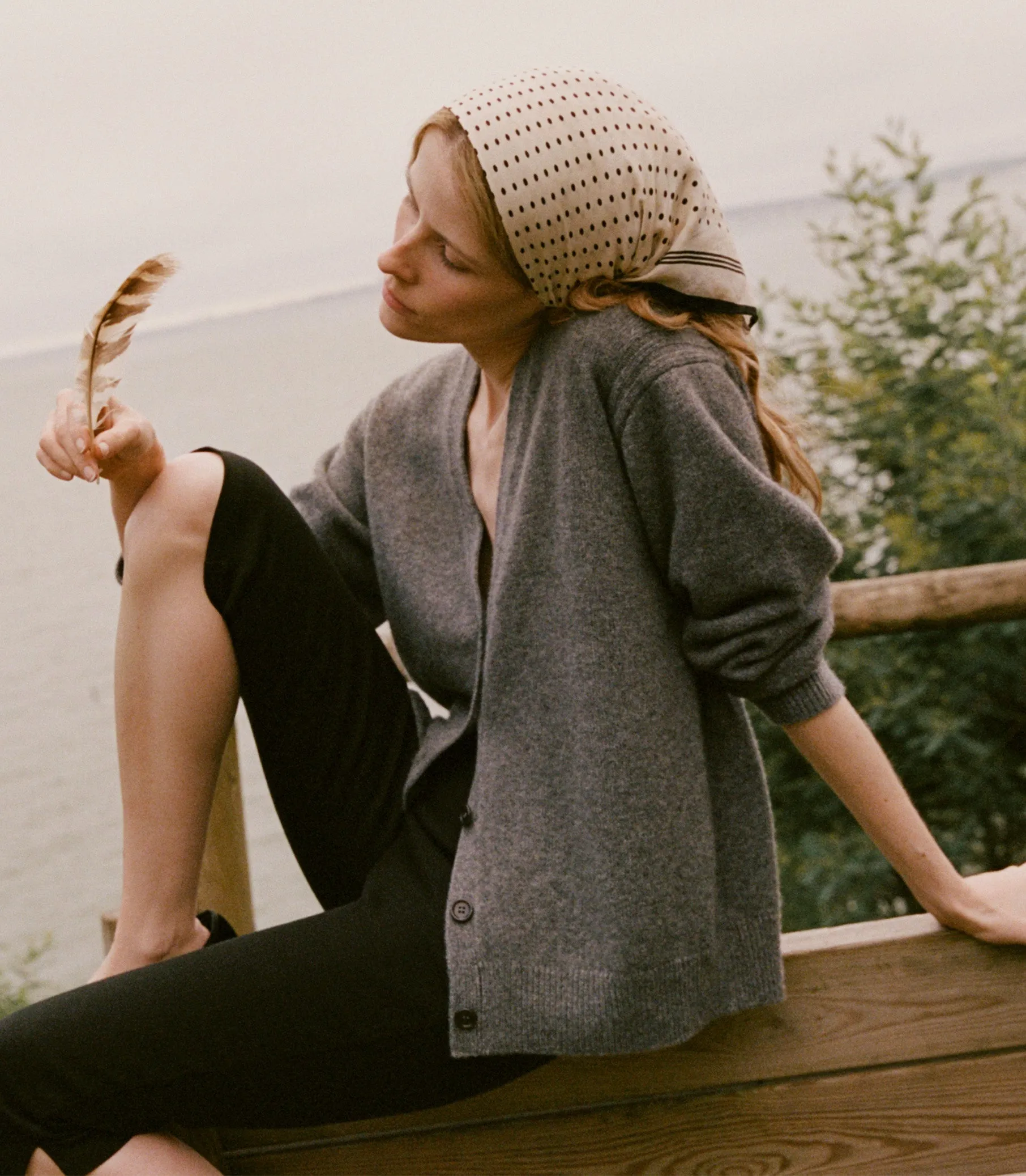 AURIE CASHMERE CARDIGAN -- CHARCOAL sold by Doen product image thumbnail 3