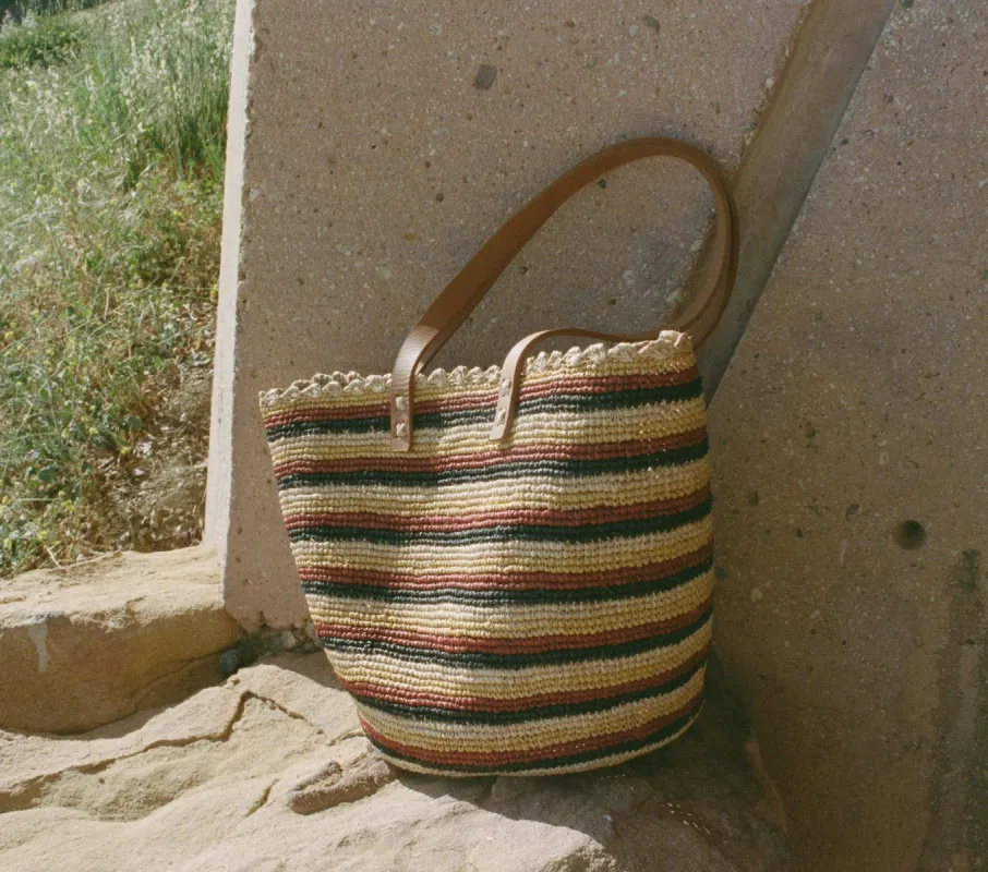 HMD -- EZE TOTE -- RAFFIA STRIPE sold by Doen