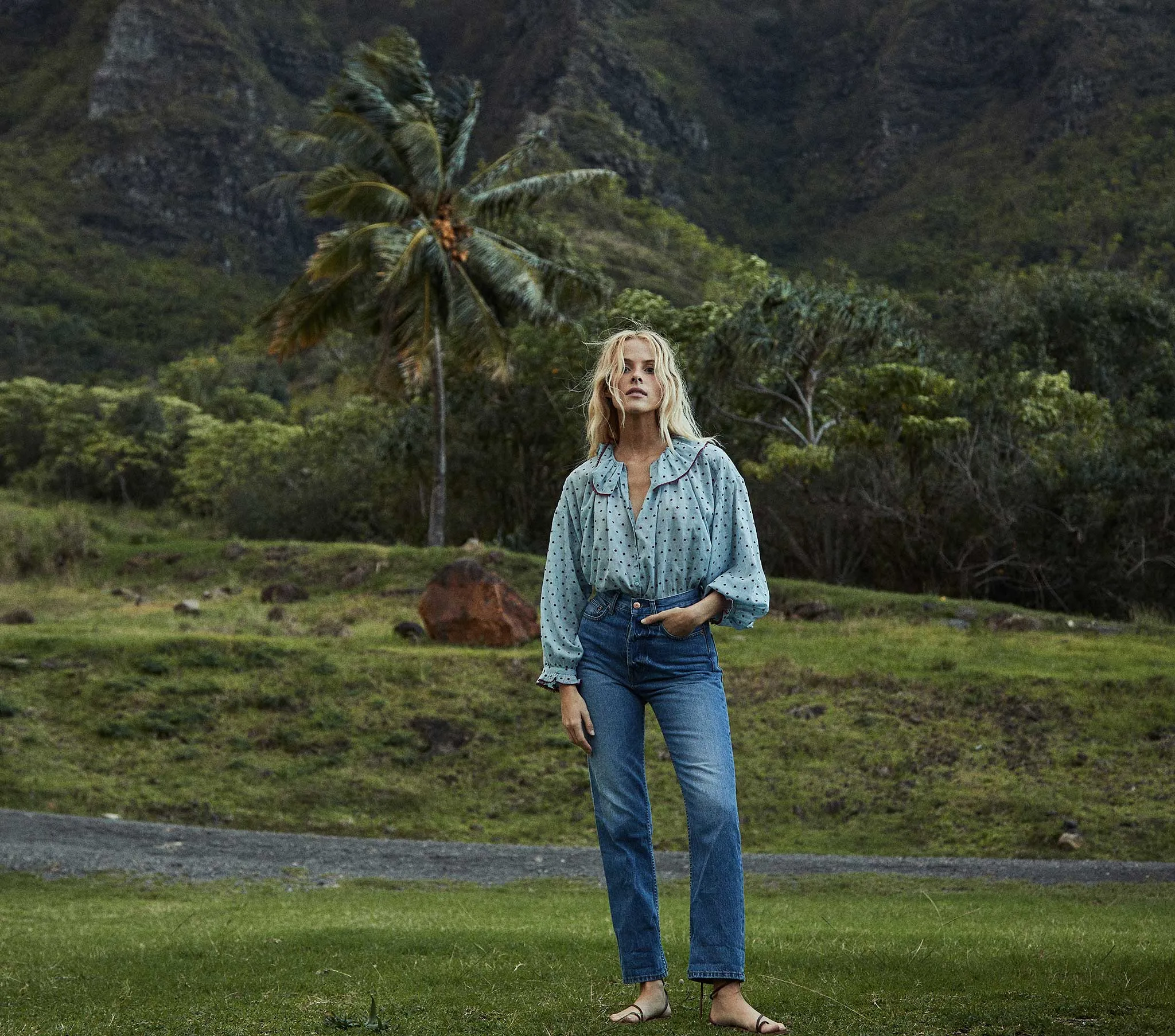 HMD -- JEMMA TOP -- AZURE SWISS DOT sold by Doen product image thumbnail 5