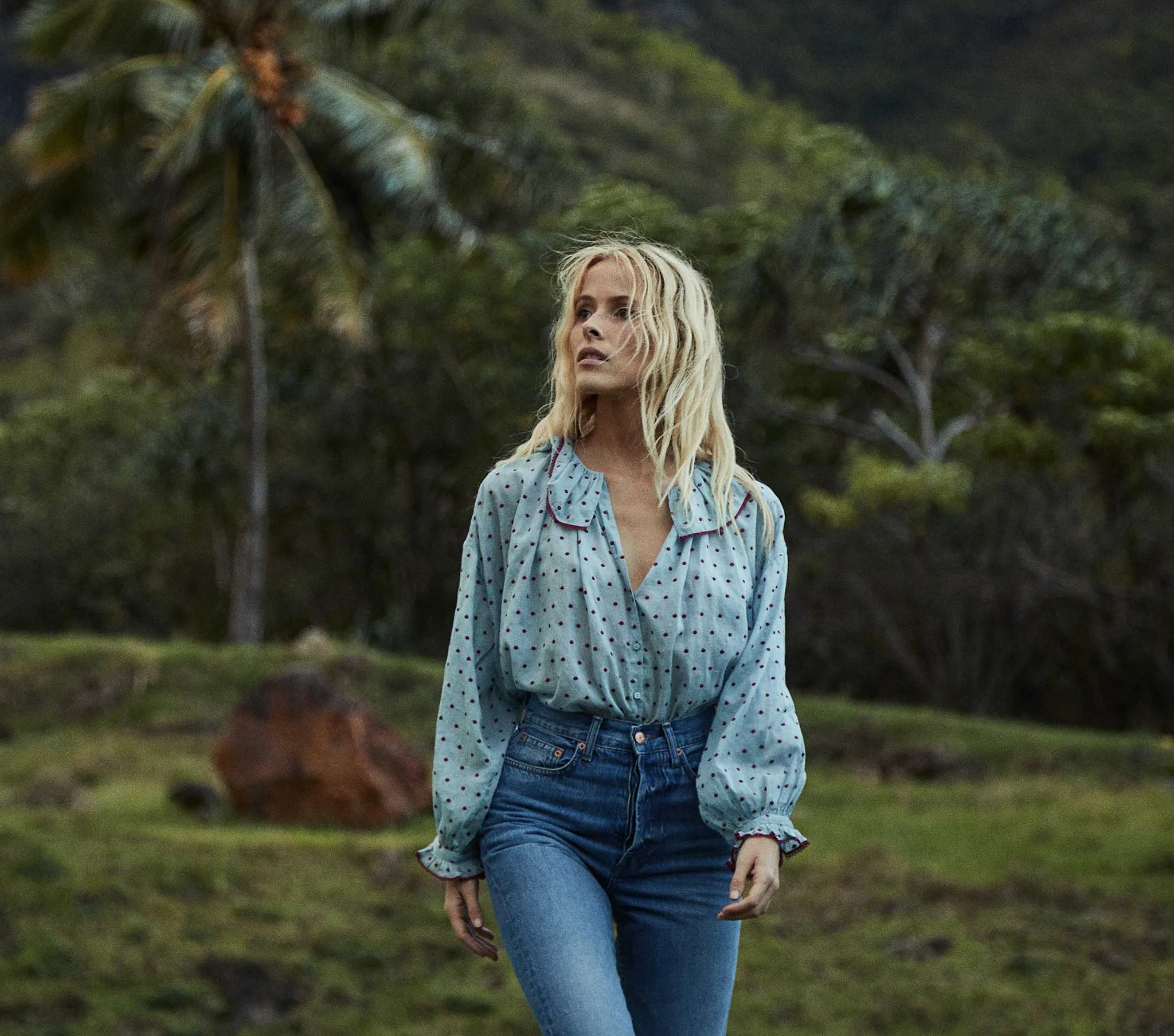 HMD -- JEMMA TOP -- AZURE SWISS DOT sold by Doen product image thumbnail 2