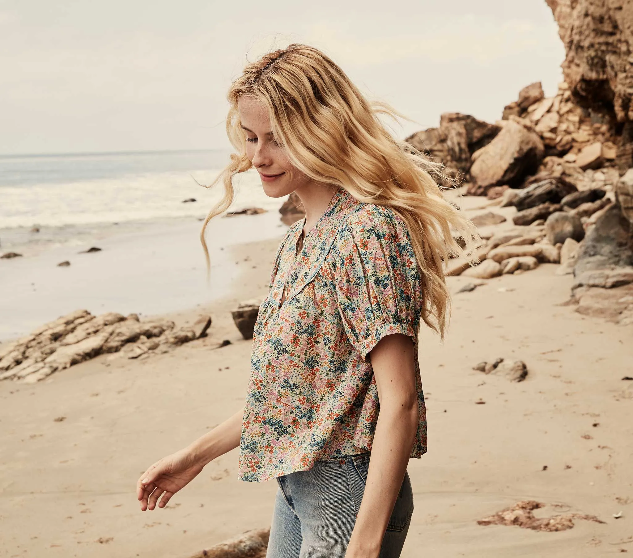 HMD -- BRENNA TOP -- CREAM LADY BIRD FLORAL sold by Doen product image thumbnail 3