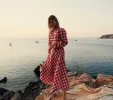 HMD -- CHARLESTON DRESS -- ST OUEN SWEET CHERRY PLAID sold by Doen