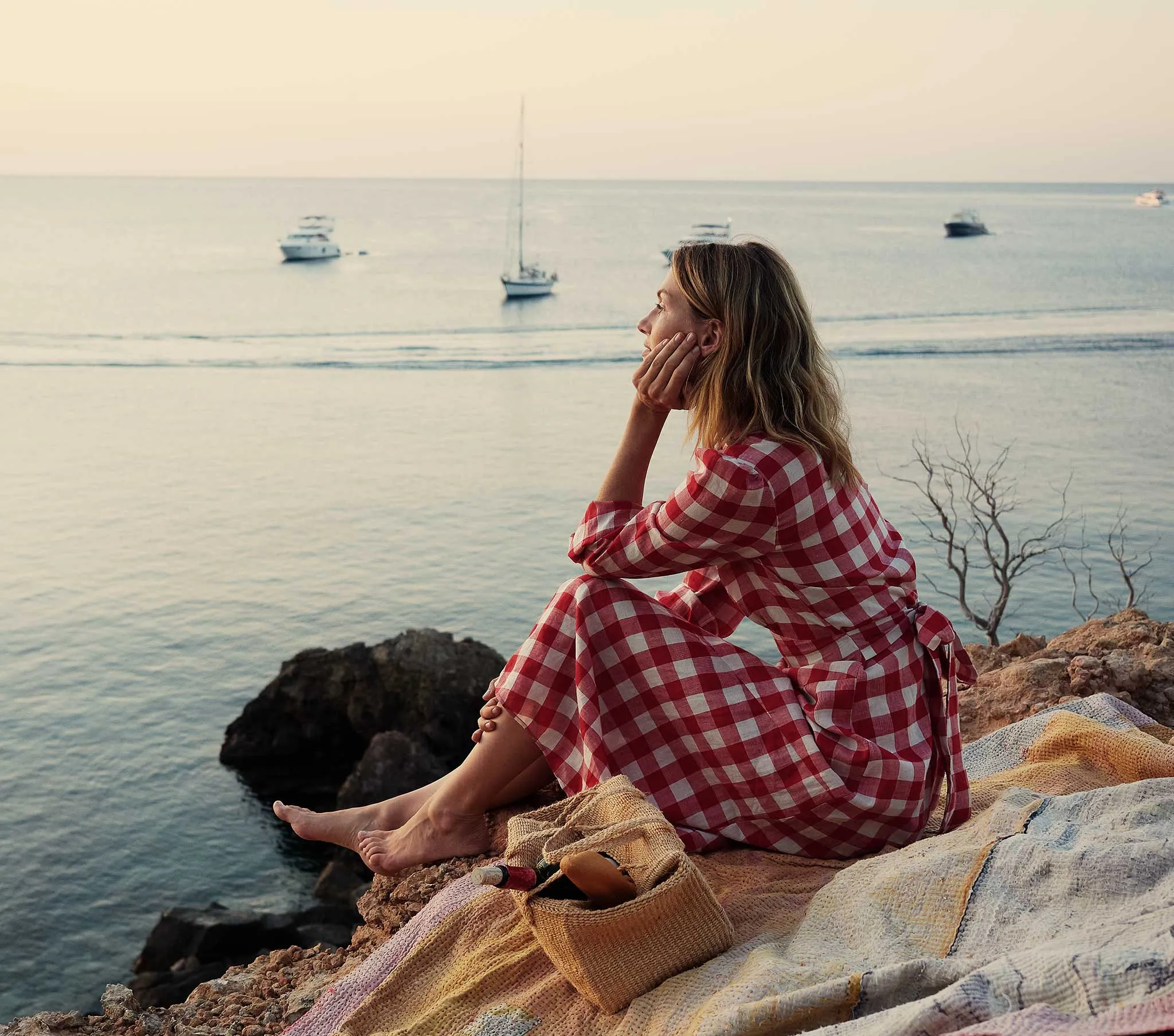 HMD -- CHARLESTON DRESS -- ST OUEN SWEET CHERRY PLAID sold by Doen