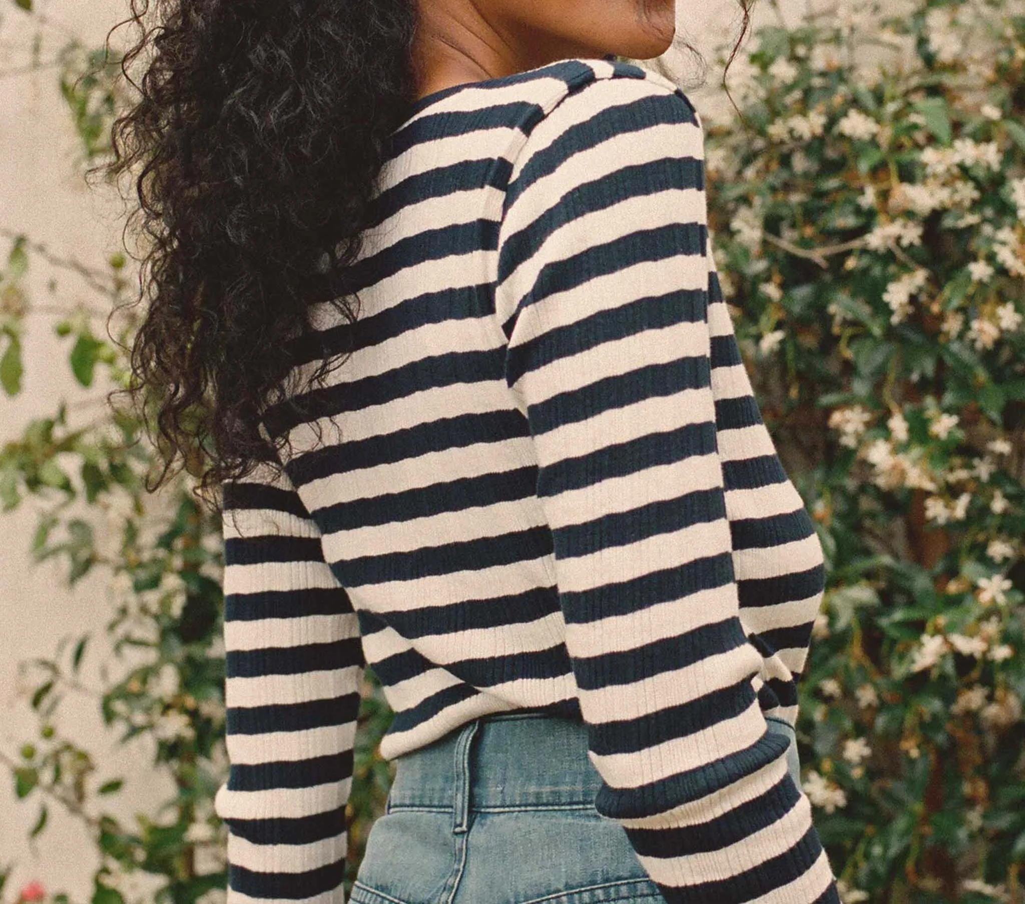 HMD -- PAOLA TEE -- NAVY STRIPE sold by Doen product image thumbnail 4