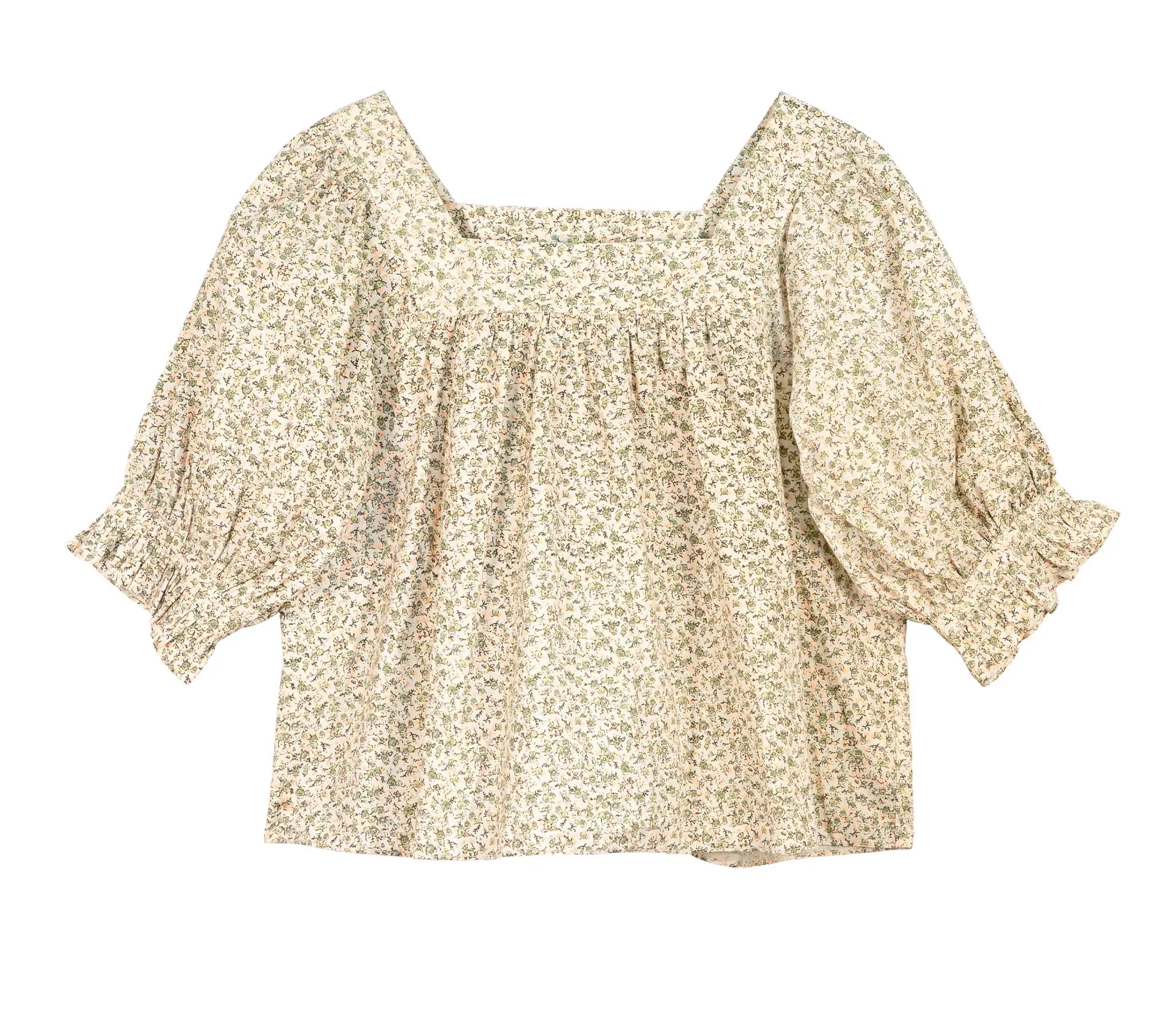 HMD -- LEON TOP -- GREEN SUMMER NECTAR PRINT sold by Doen product image thumbnail 5