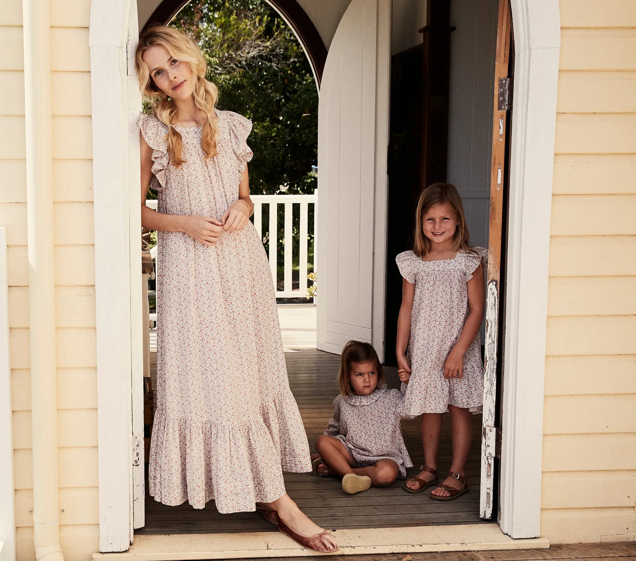 HMD -- SONNET DRESS -- PEACH MARTHA'S GARDEN PRINT sold by Doen product image thumbnail 3