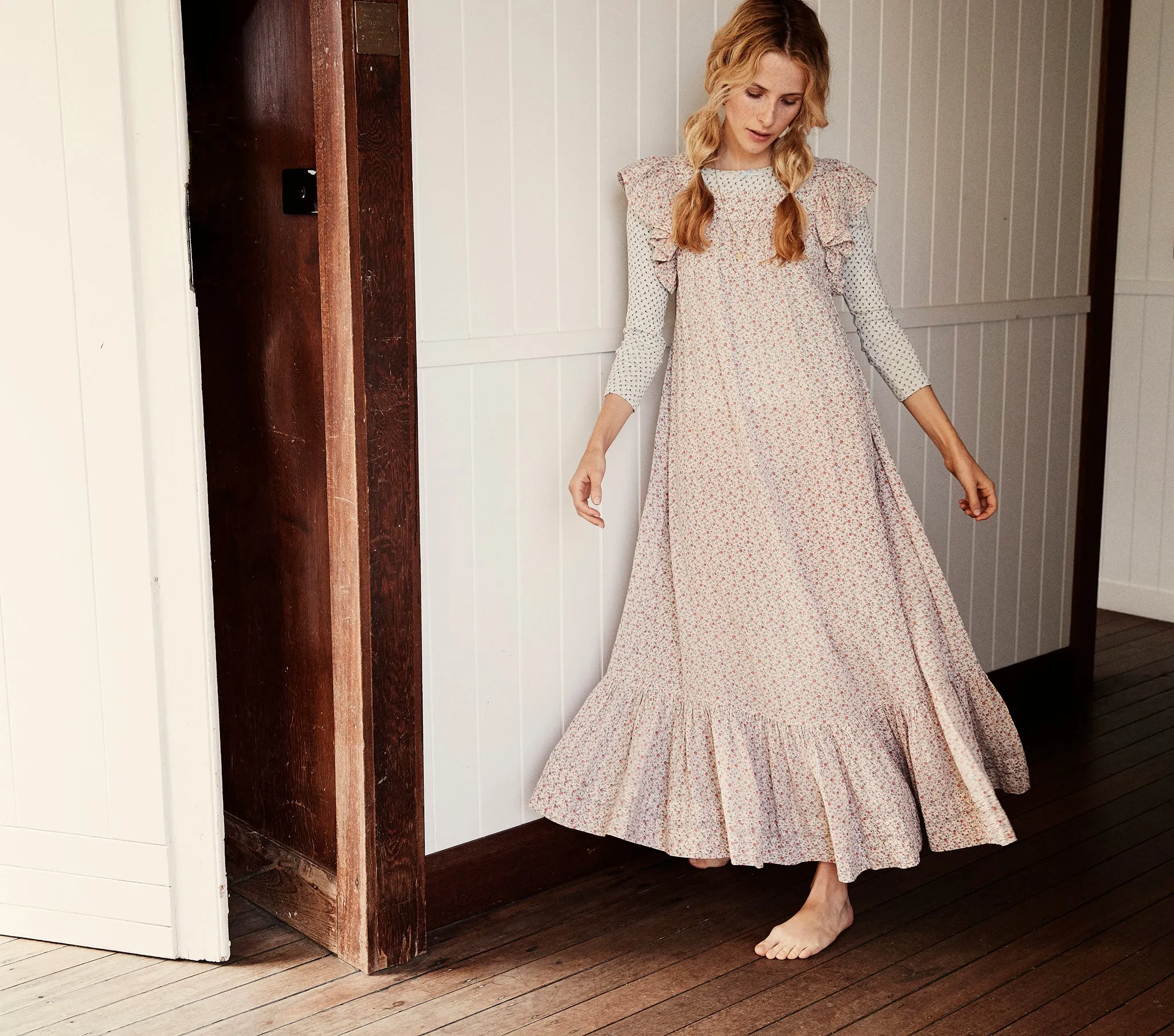 HMD -- SONNET DRESS -- PEACH MARTHA'S GARDEN PRINT sold by Doen product image thumbnail 4