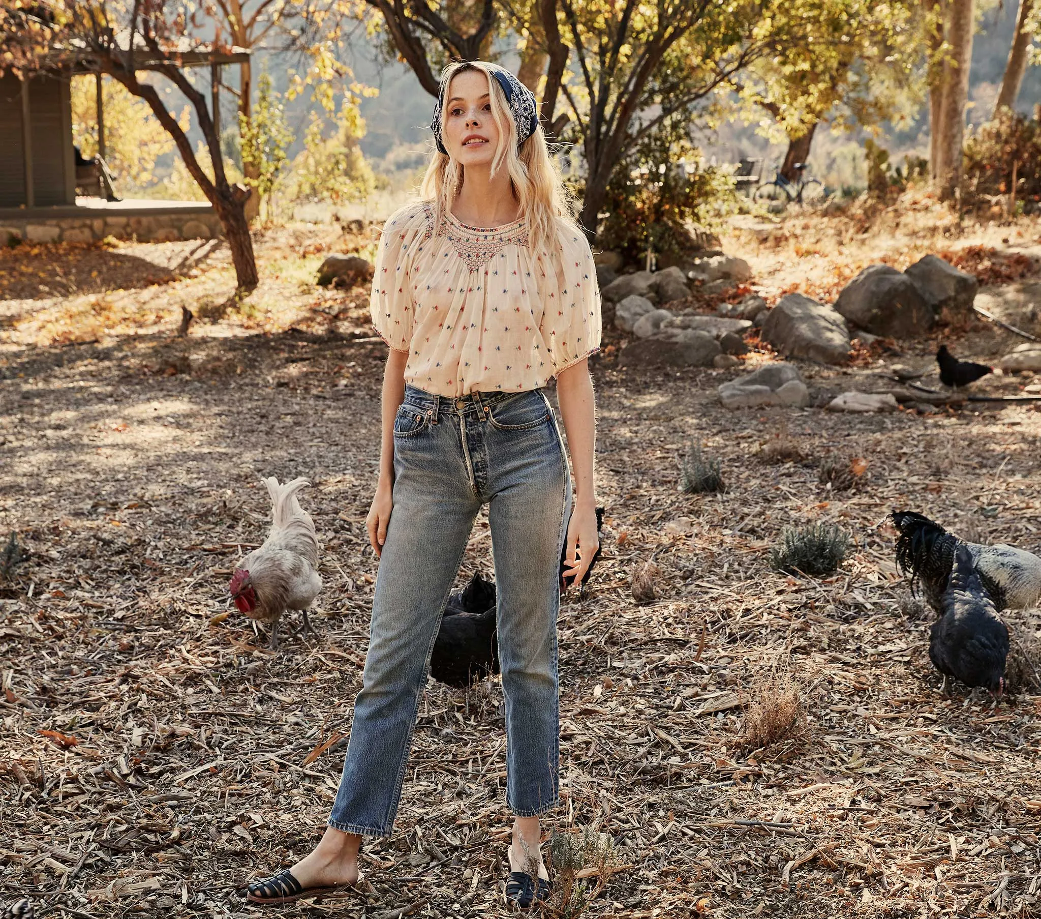 HMD -- AMNA TOP -- CREAM CARNATION EMBROIDERY sold by Doen product image thumbnail 4