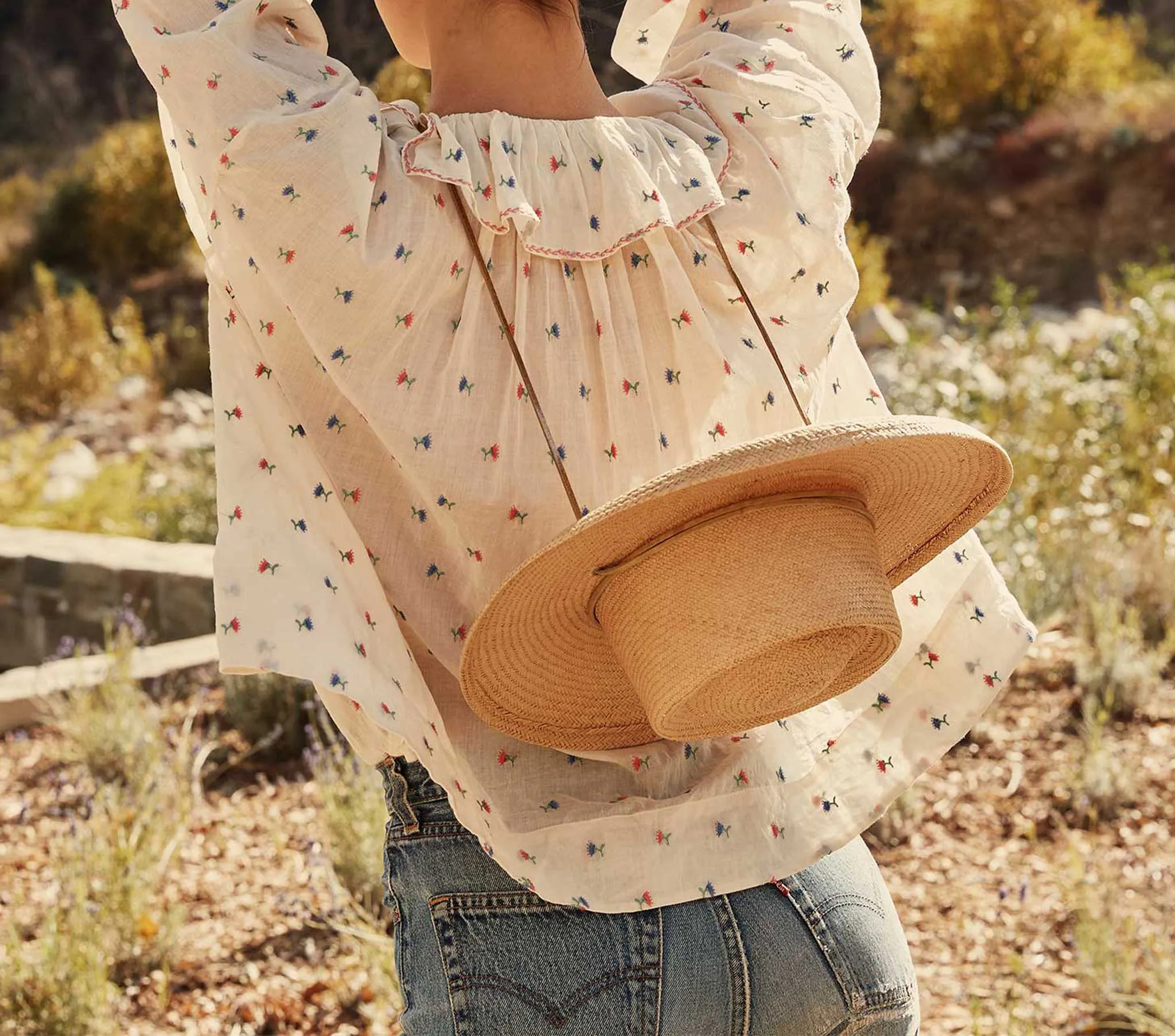 HMD -- ETHEL TOP -- CREAM CARNATION EMBROIDERY sold by Doen product image thumbnail 2