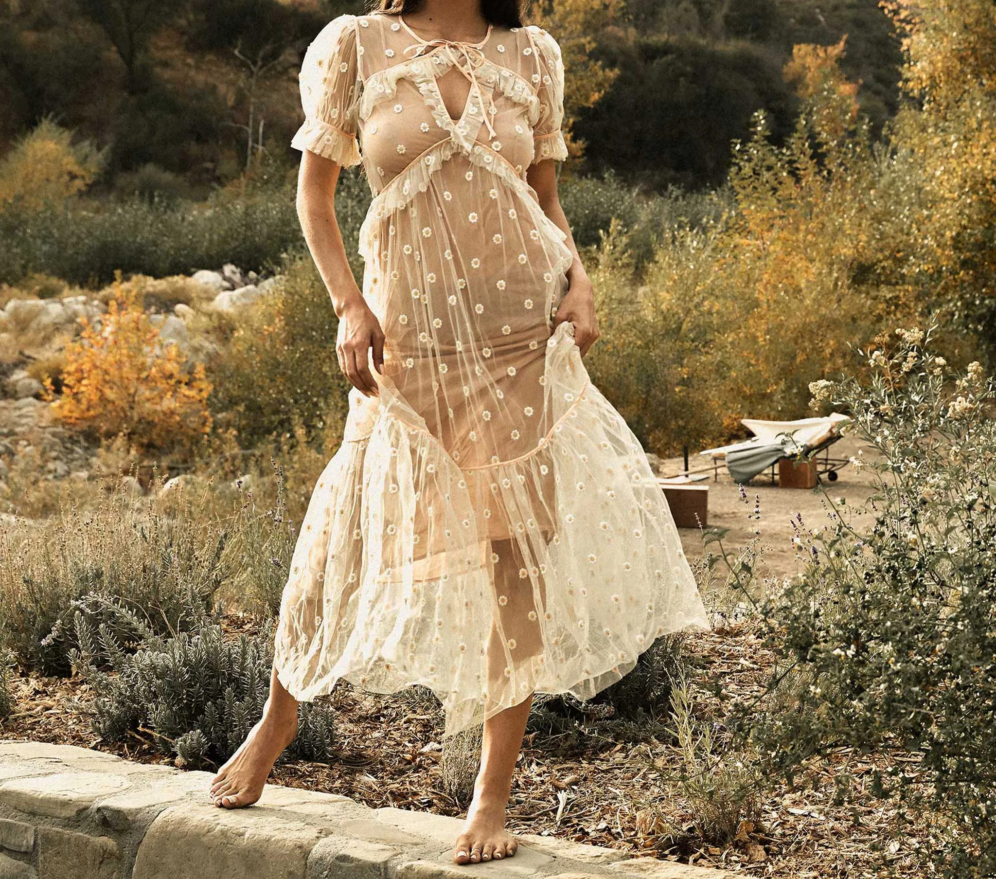 HMD -- ZELDA DRESS -- FADED PEACH sold by Doen